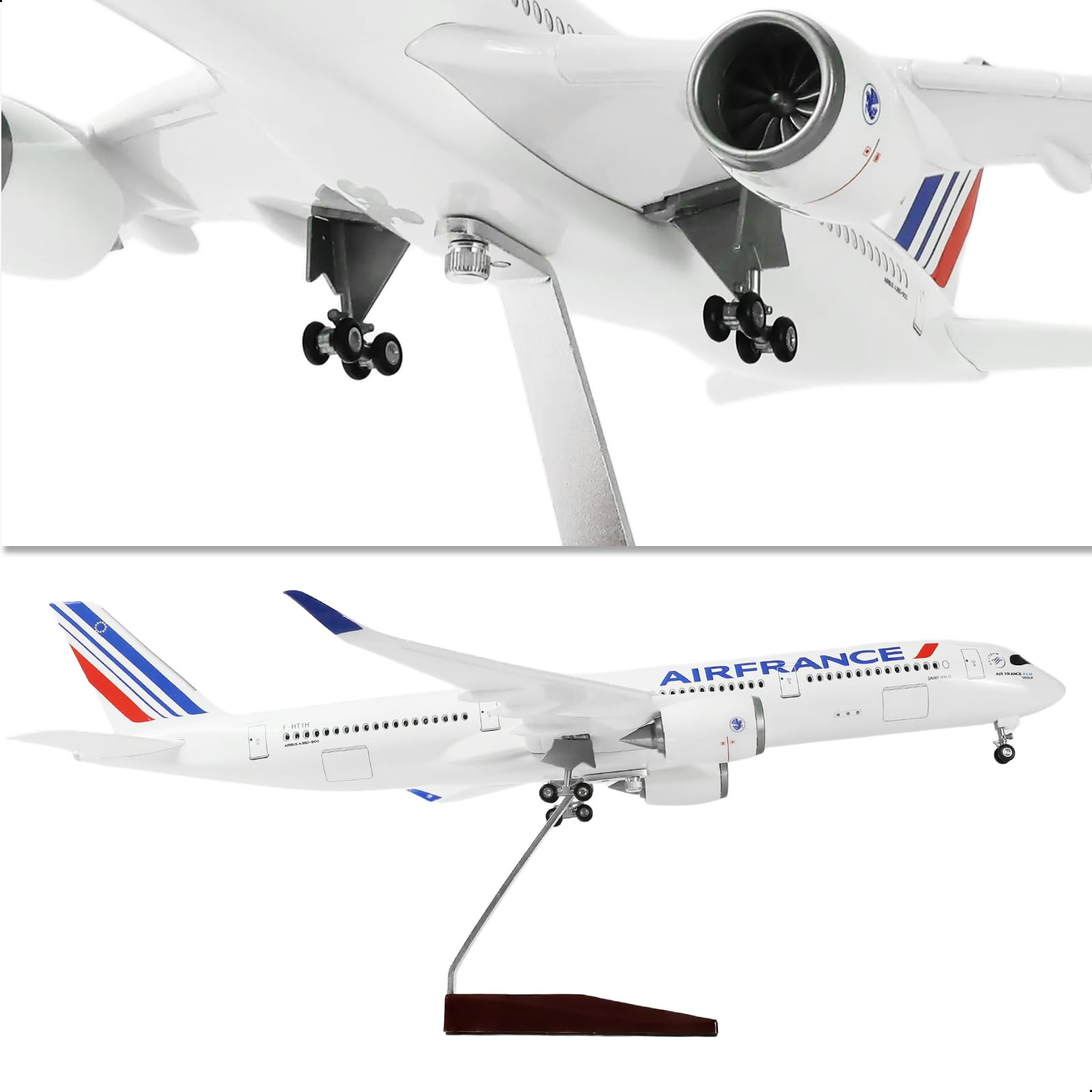 1/144 France A350 18 Zoll großes Modelldruckguss für Airbus A350 Flugzeugmodellbausatz mit Ständer Sky Jumbo Airliner Modellflugzeug Display Sammlermodellbausatz als Geschenk