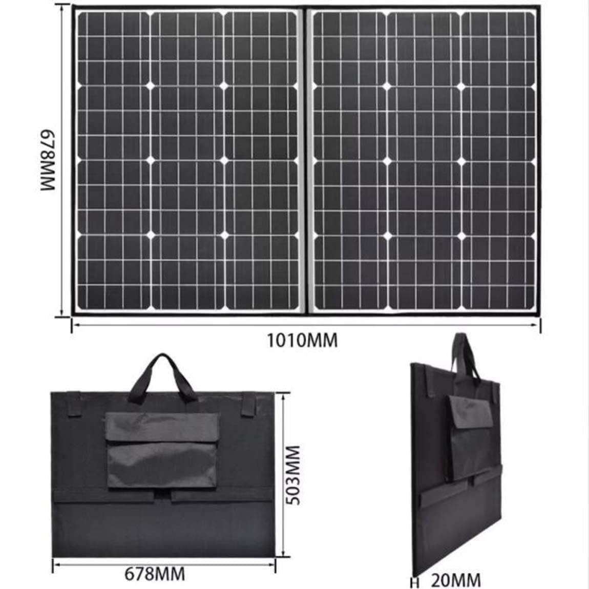 Kit Pannello Solare Portatile Pieghevole da 200W 18V Pannelli Solari Monocristallini, per Caricabatterie 5/12/24 V,per Campeggio,Picnic,Barbecue,Escursionismo,20Acontroller