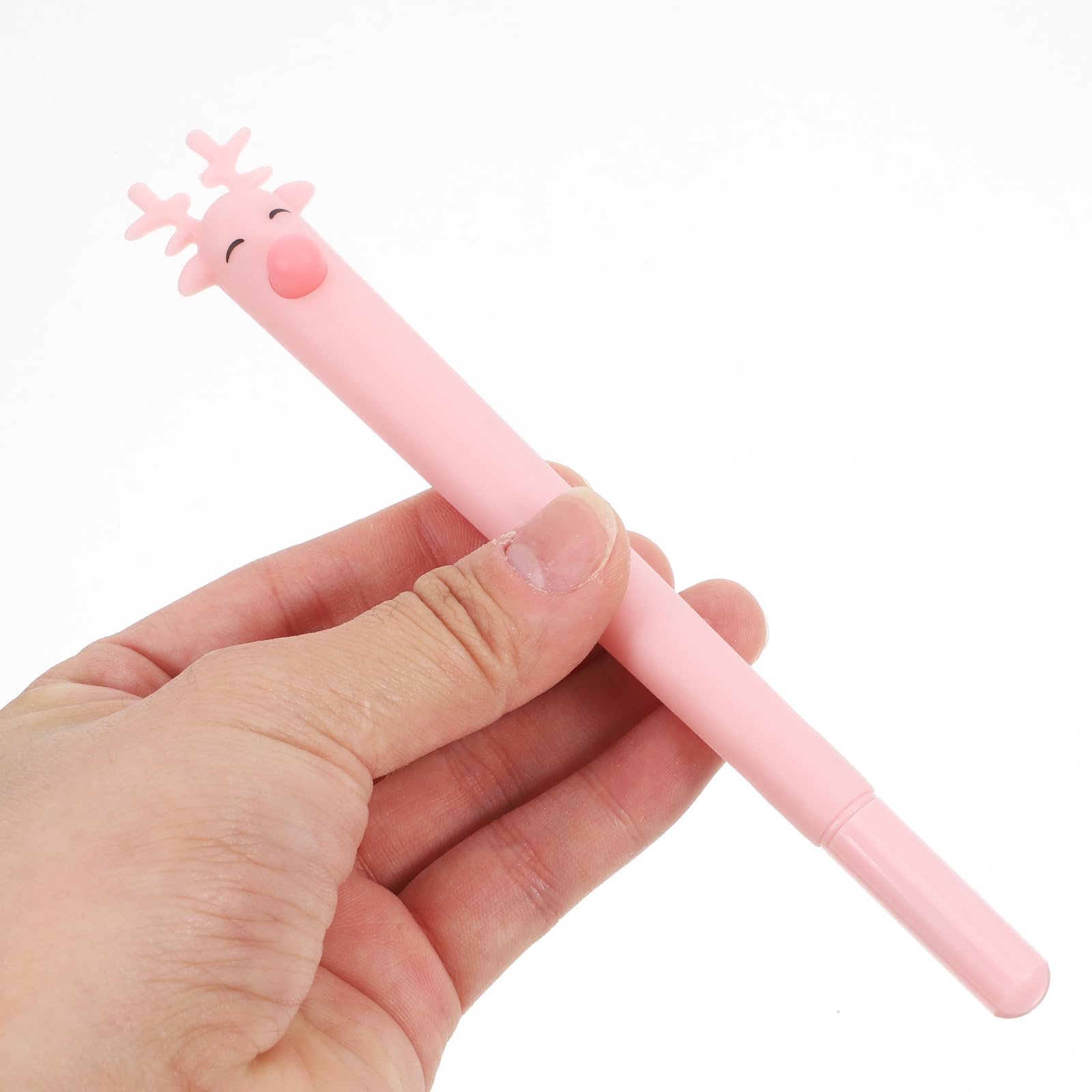 Sewroro 8pièces Lot De Stylos à Bille Forme De Cerf De Noël Avec Encre Bleue Noir Marron Bleu Et Rose