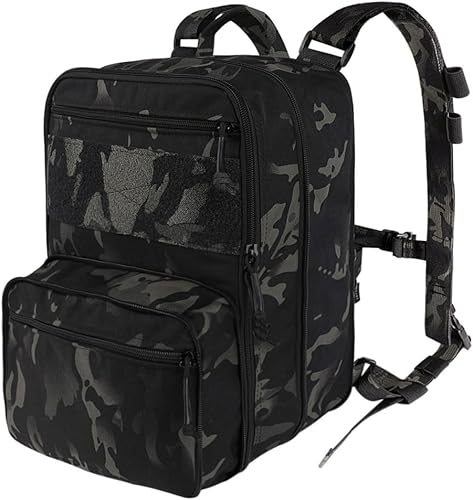 Miniatura 3 de KRYDEX Mochila táctica expandible militar MOLLE Pack para viajes, senderismo, caza, Multicam Black, Classic