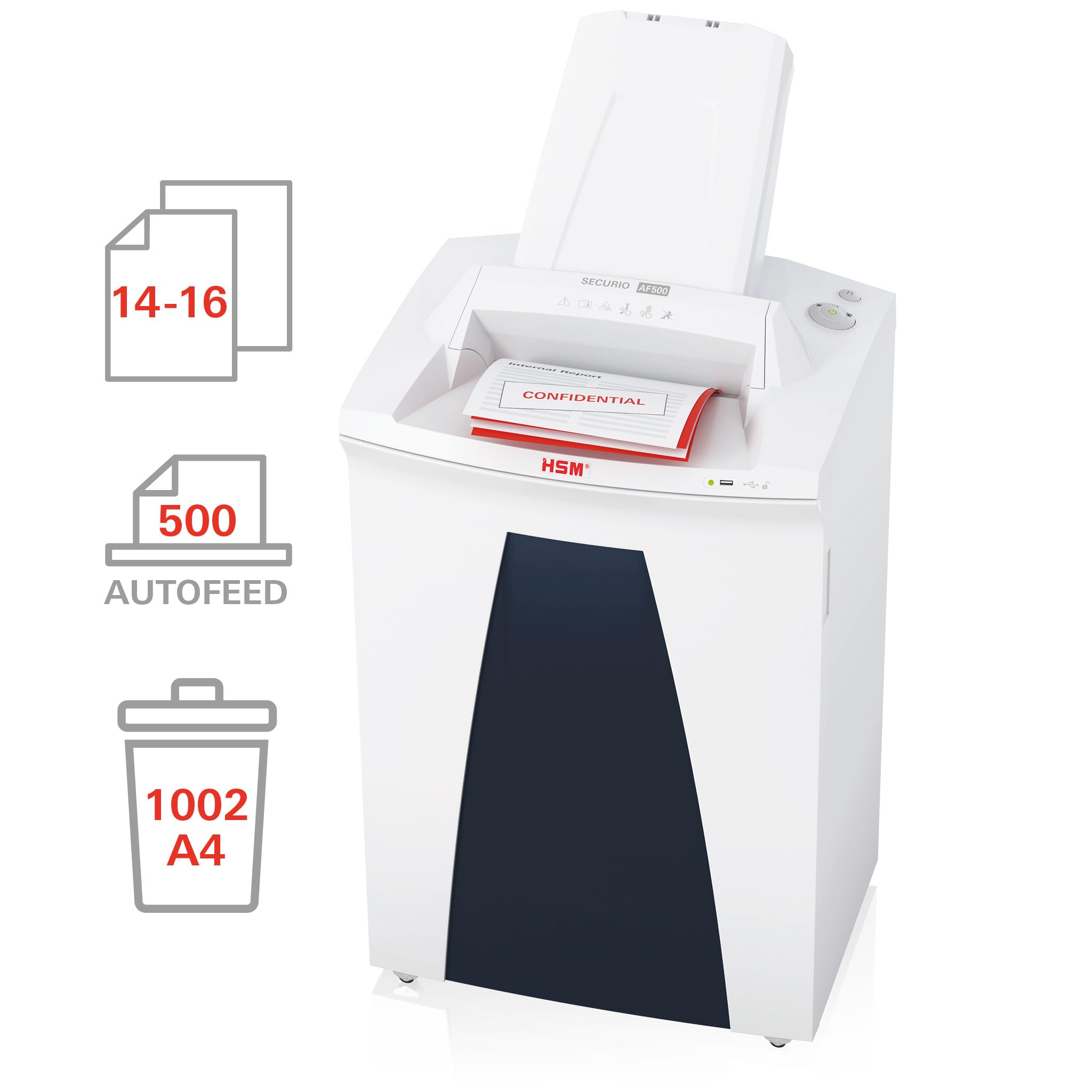 HSM 2103111 Distruggidocumenti Securio AF500 con Alimentazione Automatica, 4.5x30 mm