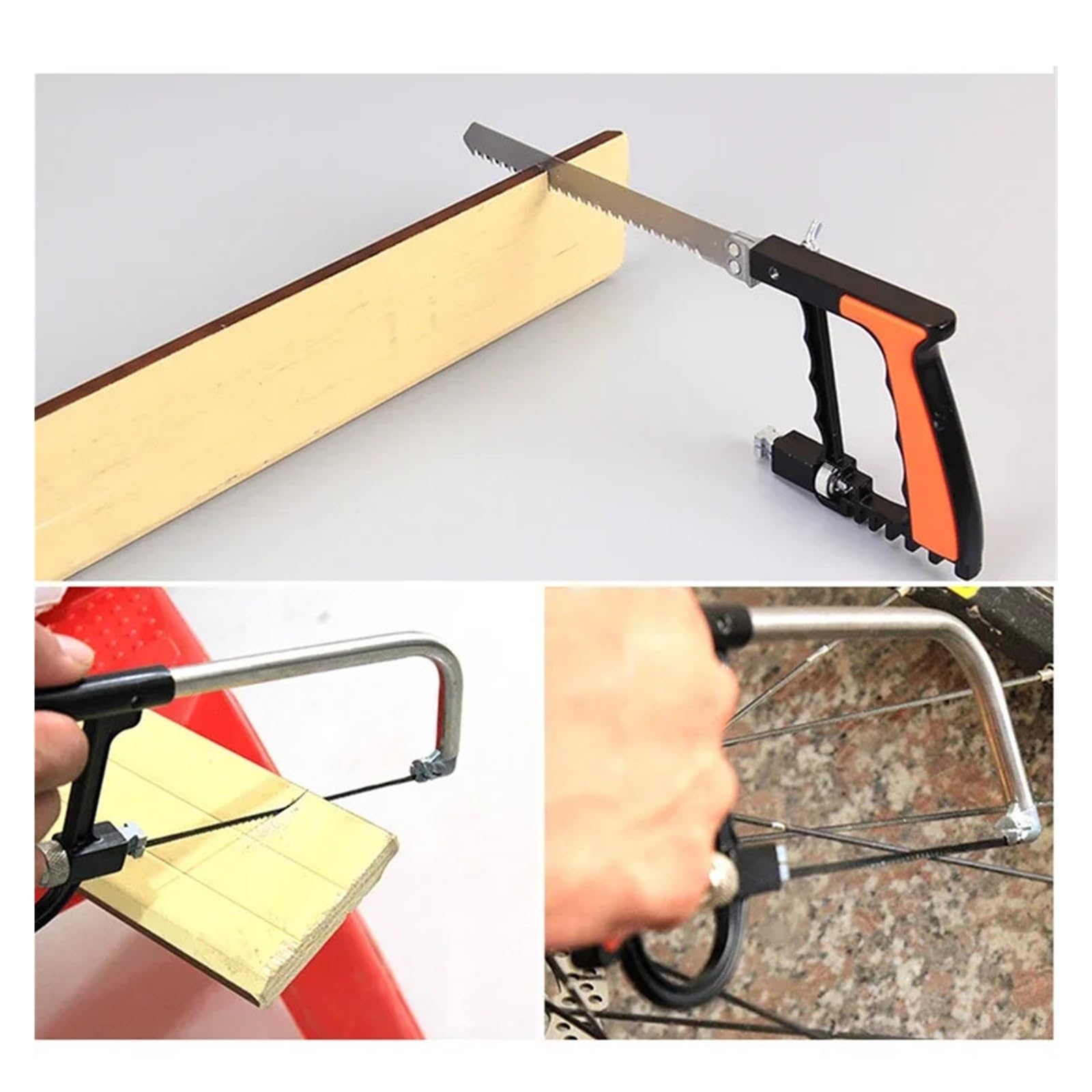 Piła 7w1 uniwersalna ręczna DIY stal metalowa drewno szkło zestaw 6 ostrzy obróbka drewna model do obróbki metalu narzędzie hobbystyczne(Red 12in1 magic saw)