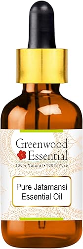 Greenwood Essential Aceite esencial puro de Jatamansi (Spikenard) (Nardostachys jatamansi) con cuentagotas de vidrio destilado al vapor 1.0 fl oz