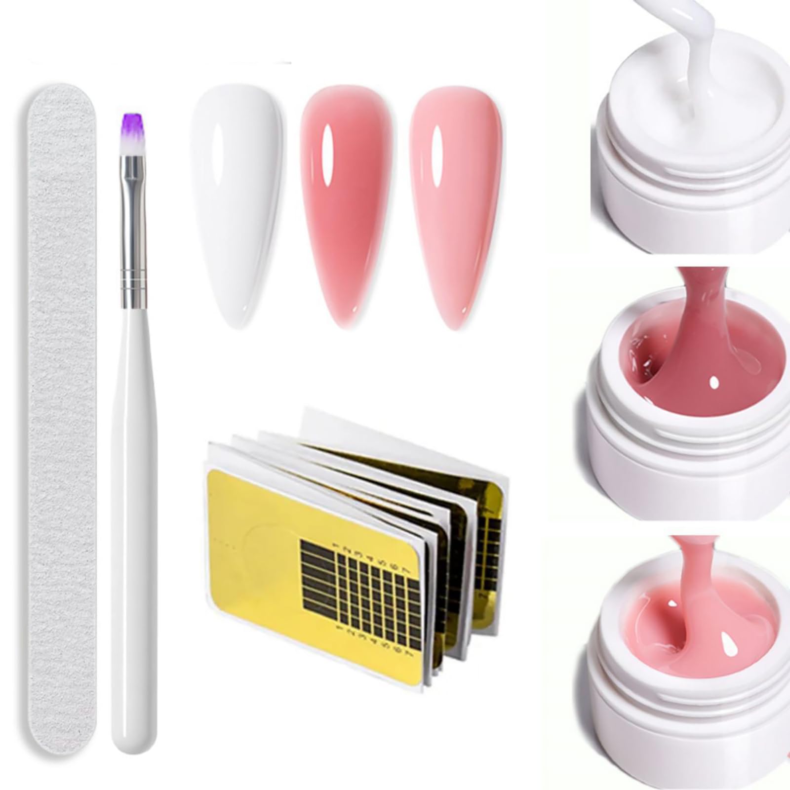 Builder Gel for Gel Nails White Salmon Pink Nude żel budujący do paznokci żelowych Builder Nail