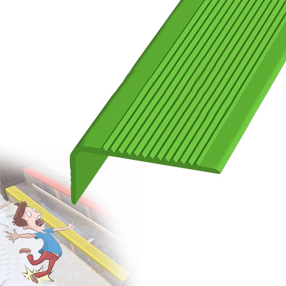 ZTZBFGM Green,8 m/314.96 in, Non-Slip Rubber Stair Nosing - Adhesive PVC Edge Protector for Indoor Outdoor Steps