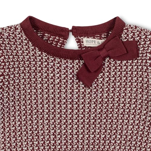 Image of Hope & Henry Girls' Long Sleeve Bow Detail Intarsia Sweater Dress