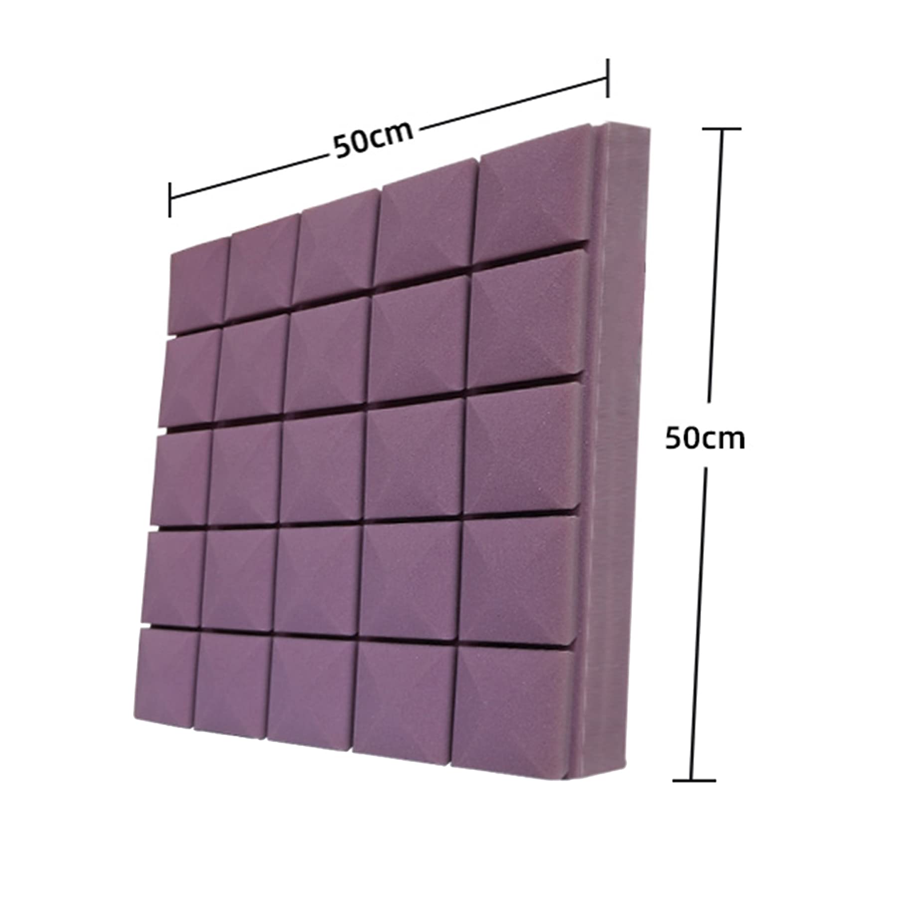 Płytki Z Pianki Akustycznej, Panele Dźwiekoszczelne 50x50x5cm 10 Sztuk Panele Akustyczne Gąbka, Panele ścienne Studio Padding Panele Sound Plac(Color:Purpurowy)