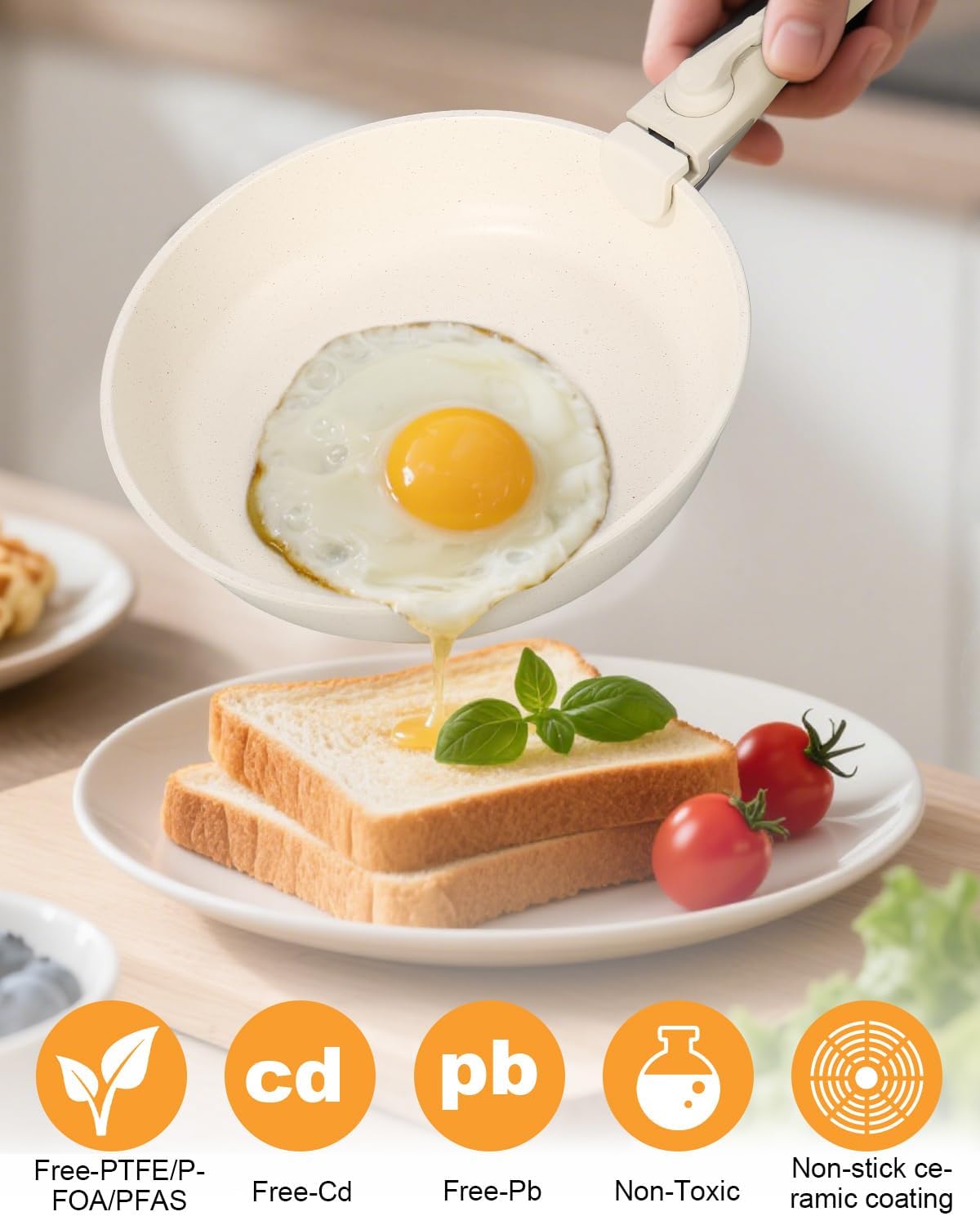 Kixolo Juego de 19 Ollas, Bateria de Cocina Y Sartenes Induccion, Sarten Ceramica Con Tapas, 2 Mango Desmontable, Antiadherentes, Sin Ptfe Y Pfoa, Sartenes Ceramica Para Todas Las Cocinas