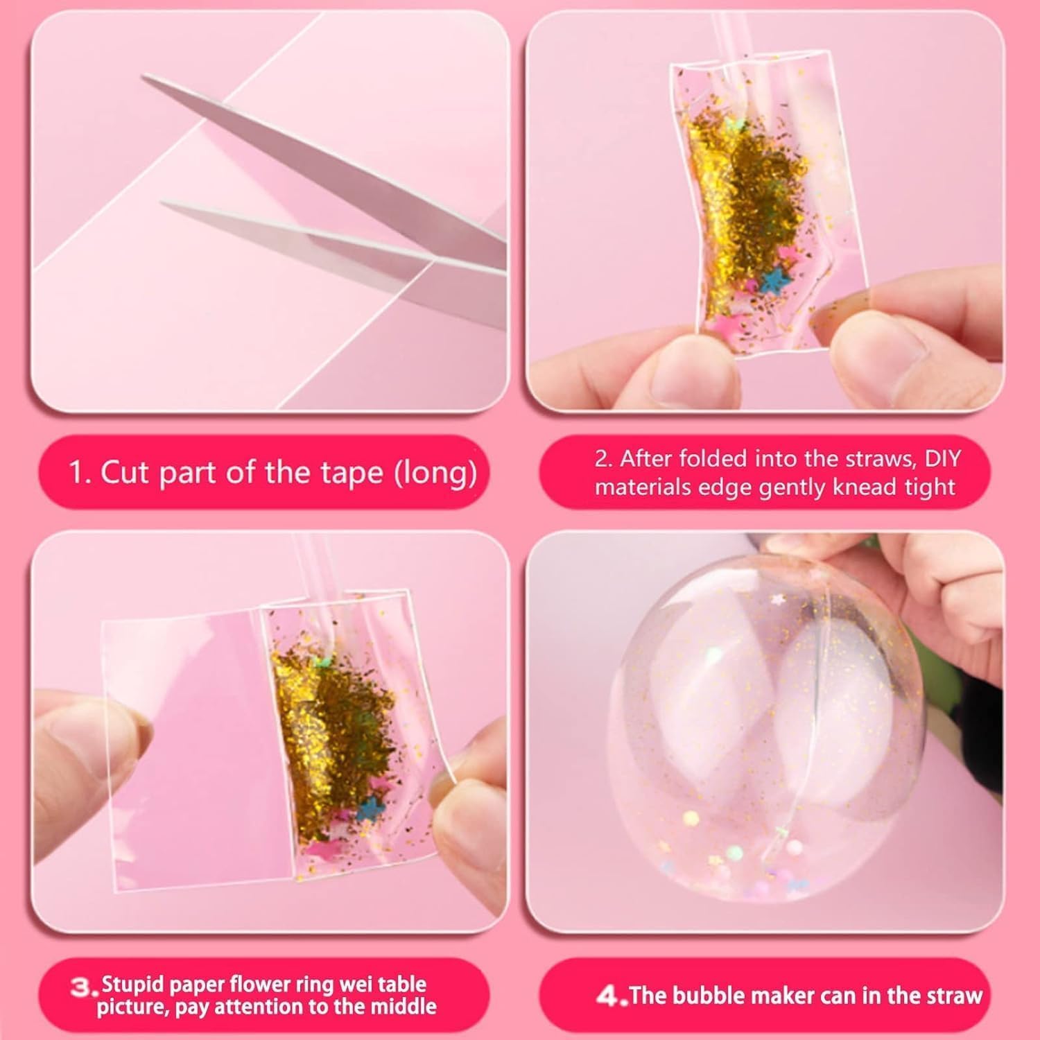 Zhhuoc Transparent Nano Tape Bubbles, Creative DIY Multiple Play Methods Intellectual Development Tape Kneading Toys - Image 4