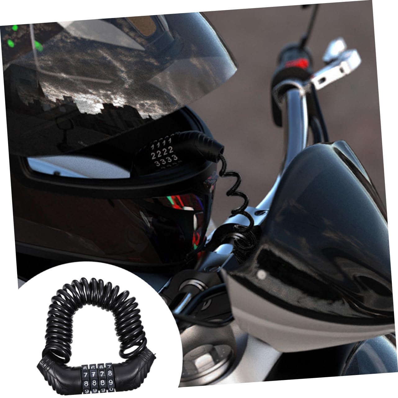 POPETPOP 2Pcs Portable Theft Password Lock Durable Steel Wire Cable Lock for Bicycles Motorcycles and Helmets Lightweight Combination Security