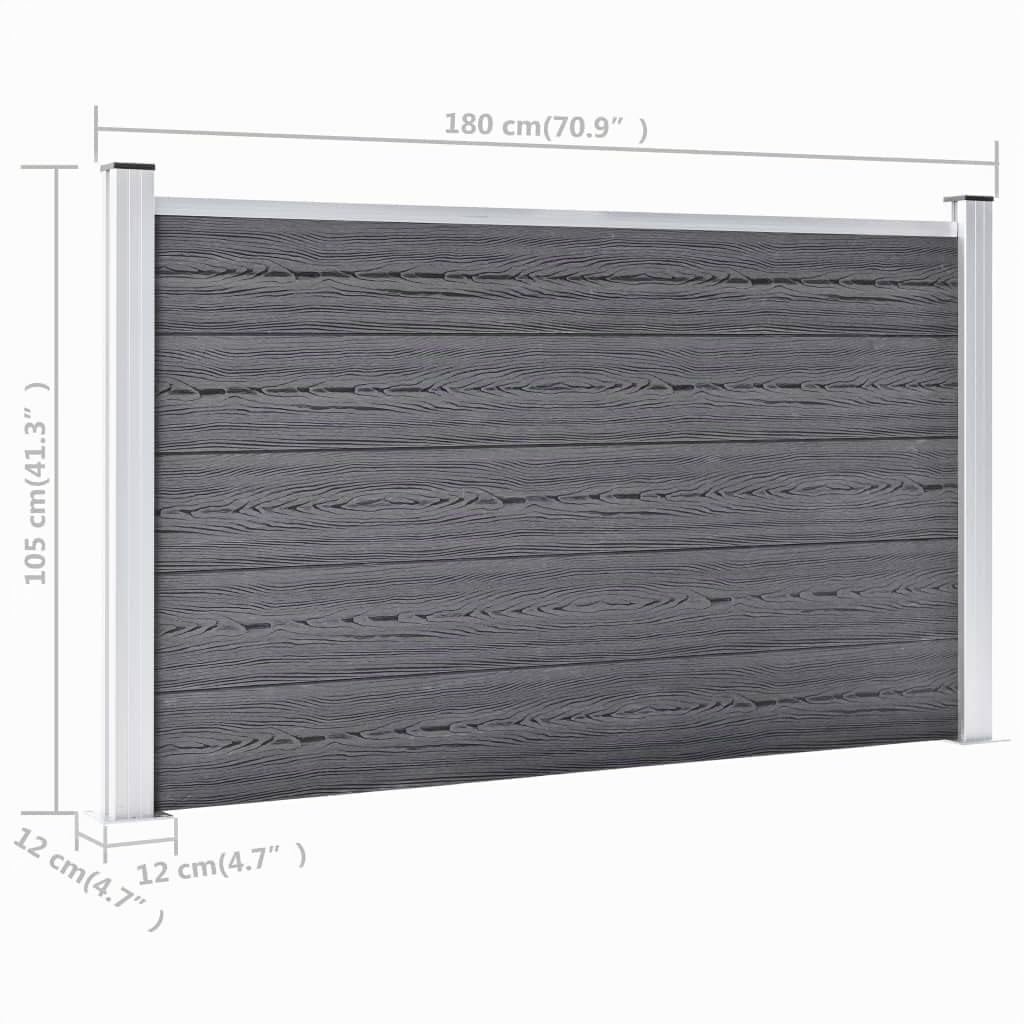 vidaXL Valla de jardín de WPC gris 526x106 cm