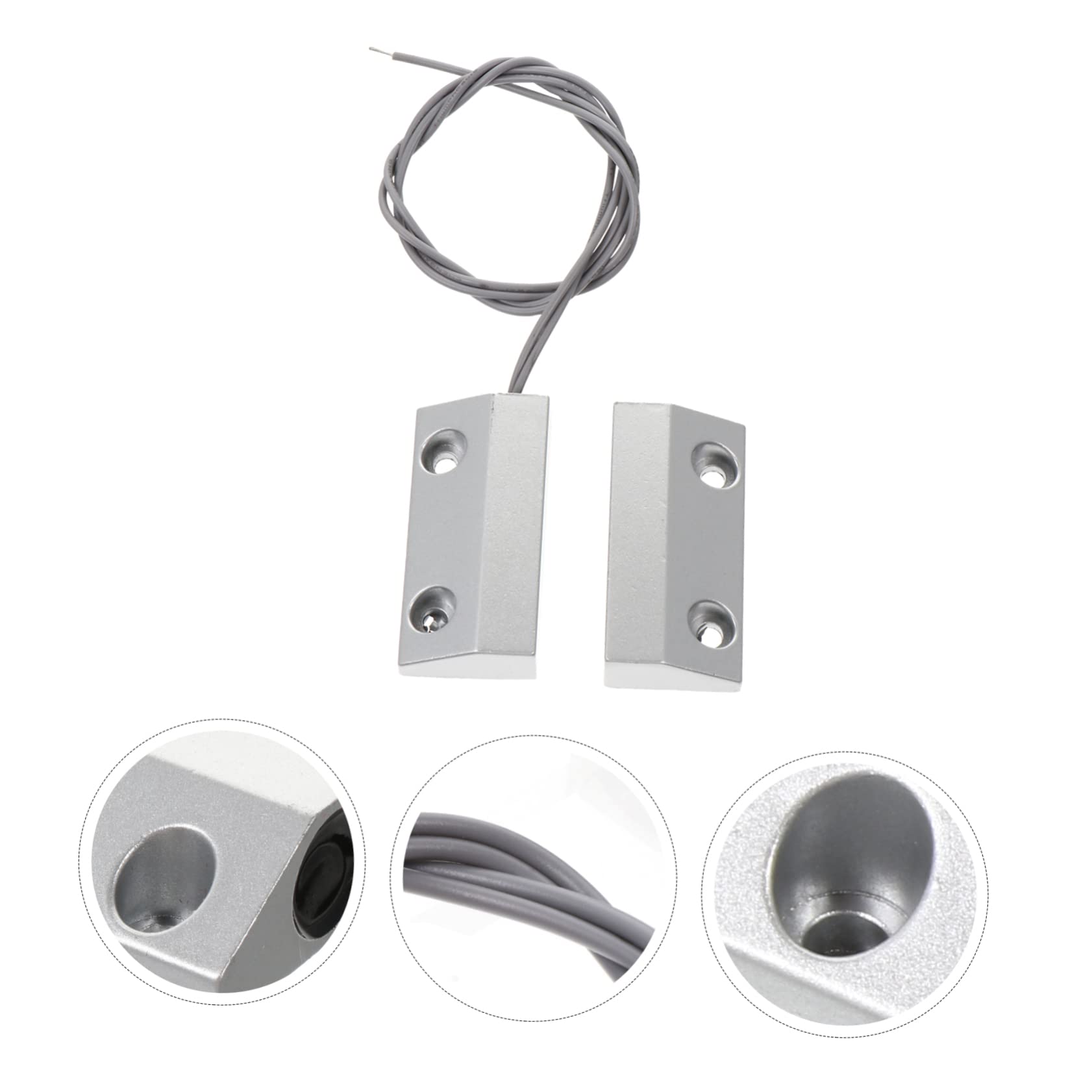 DOITOOL 3 Ensembles capteur Alarm Door Sensor Filaire magnétique Aimant équipement de Dispositif de détection Alliage de Zinc Silver