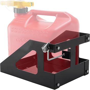 SPARKWHIZ 5 Gallon Trailer Gas Can Holder Rack Compatible with No-Spill Gas Can 5 Gallon 20 Liter Fit for Trailers Trucks, with Anti-Theft Lock