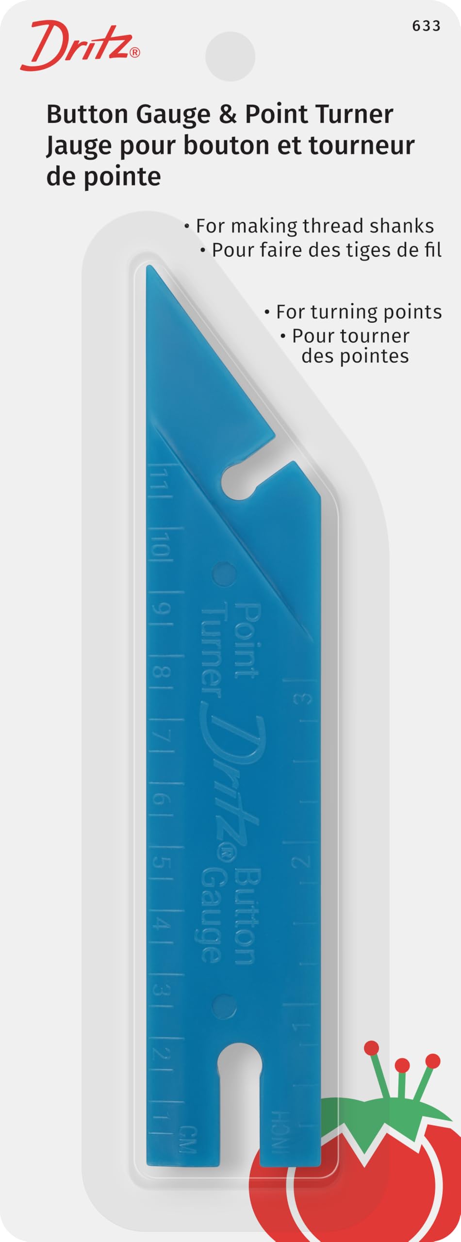 Dritz 633 Button Gauge and Point Turner for Sewing Products