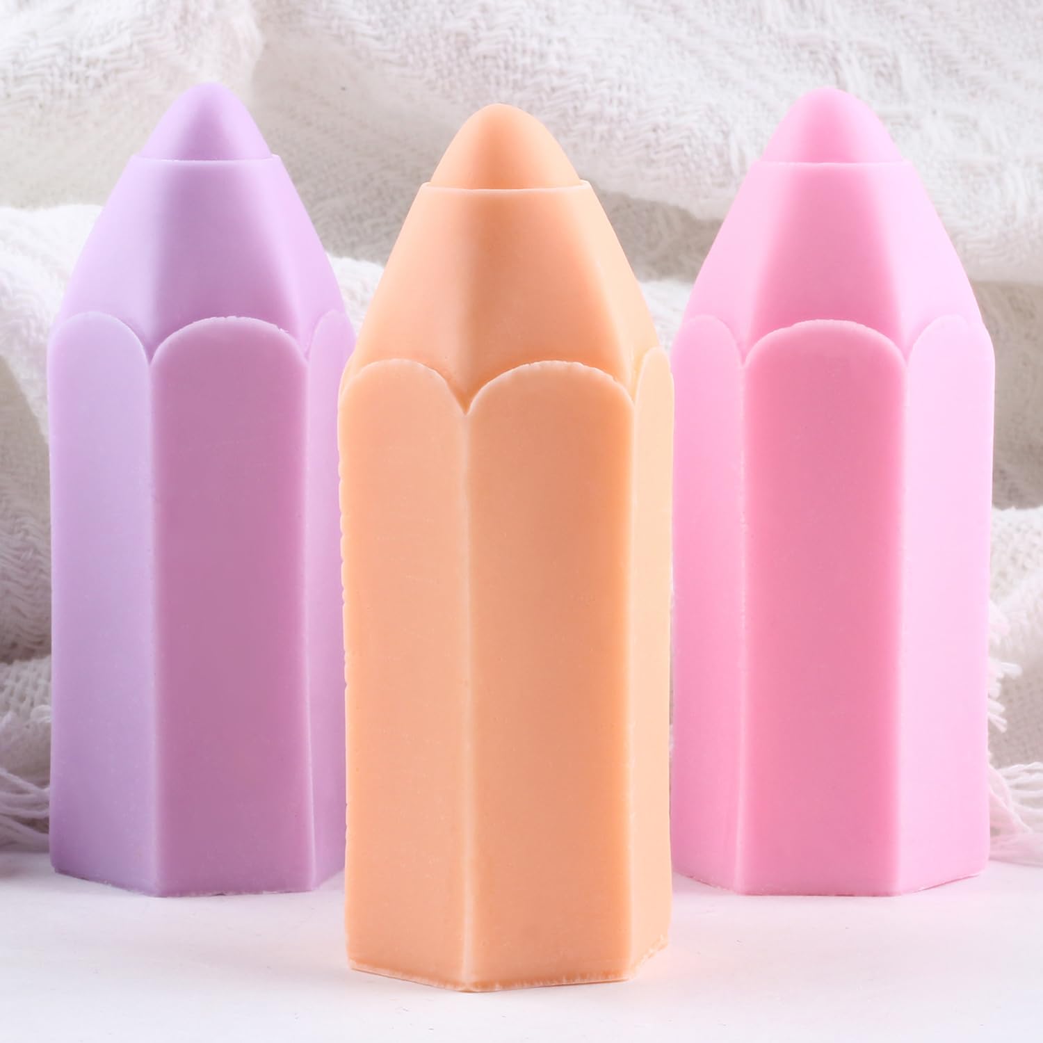 XIAOSHUI Pencil Candle Mold Crayon Candle Molds Pencil Resin Casting Mold for Candle Making Candle Home Decorate Aromatherapy Candles Gypsum Clay Craft - Image 9