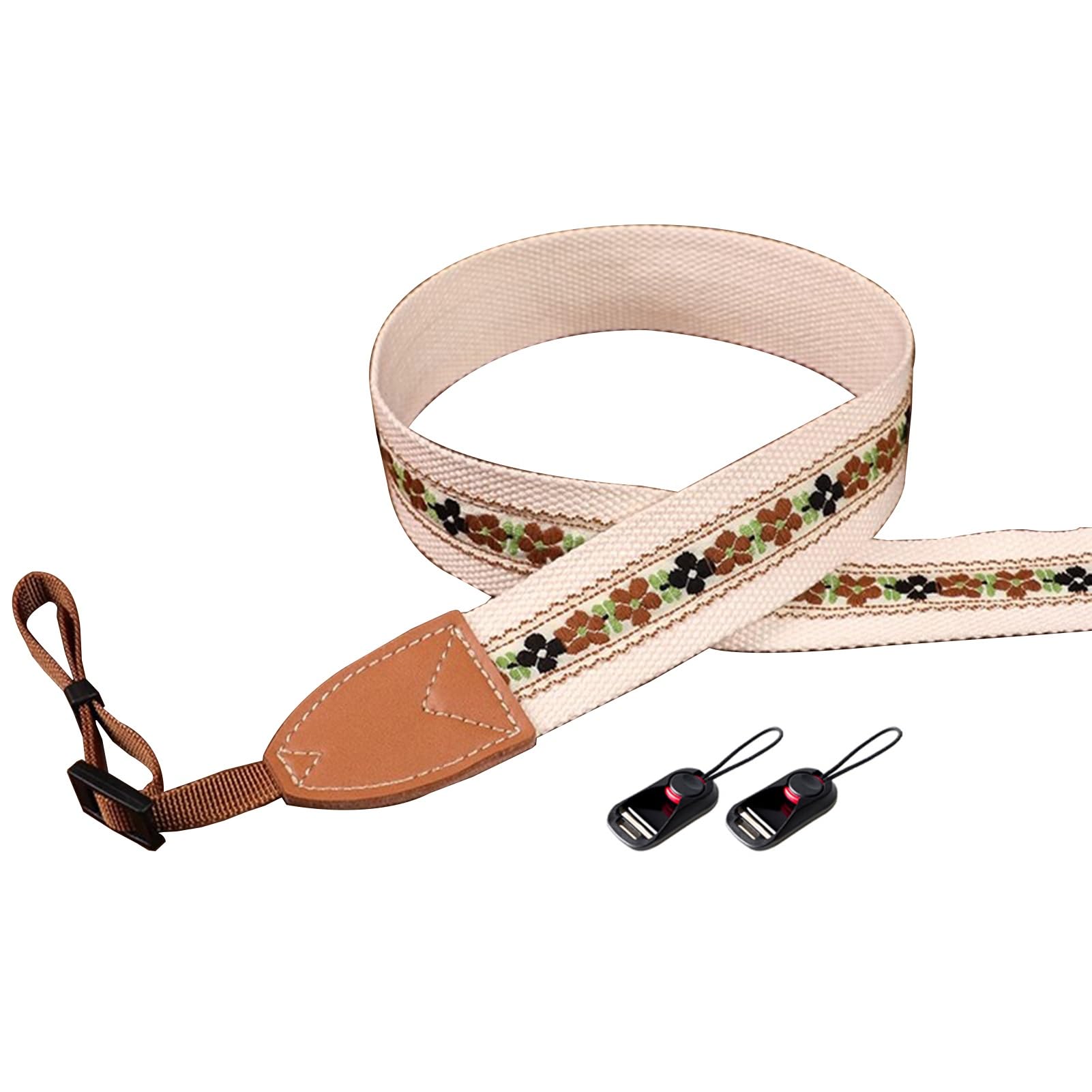 Flyiodfcxv Style2 Camera Strap, Retro Embroidery Process, Camera Neck Strap With Full-Grain Leather, For Photographers