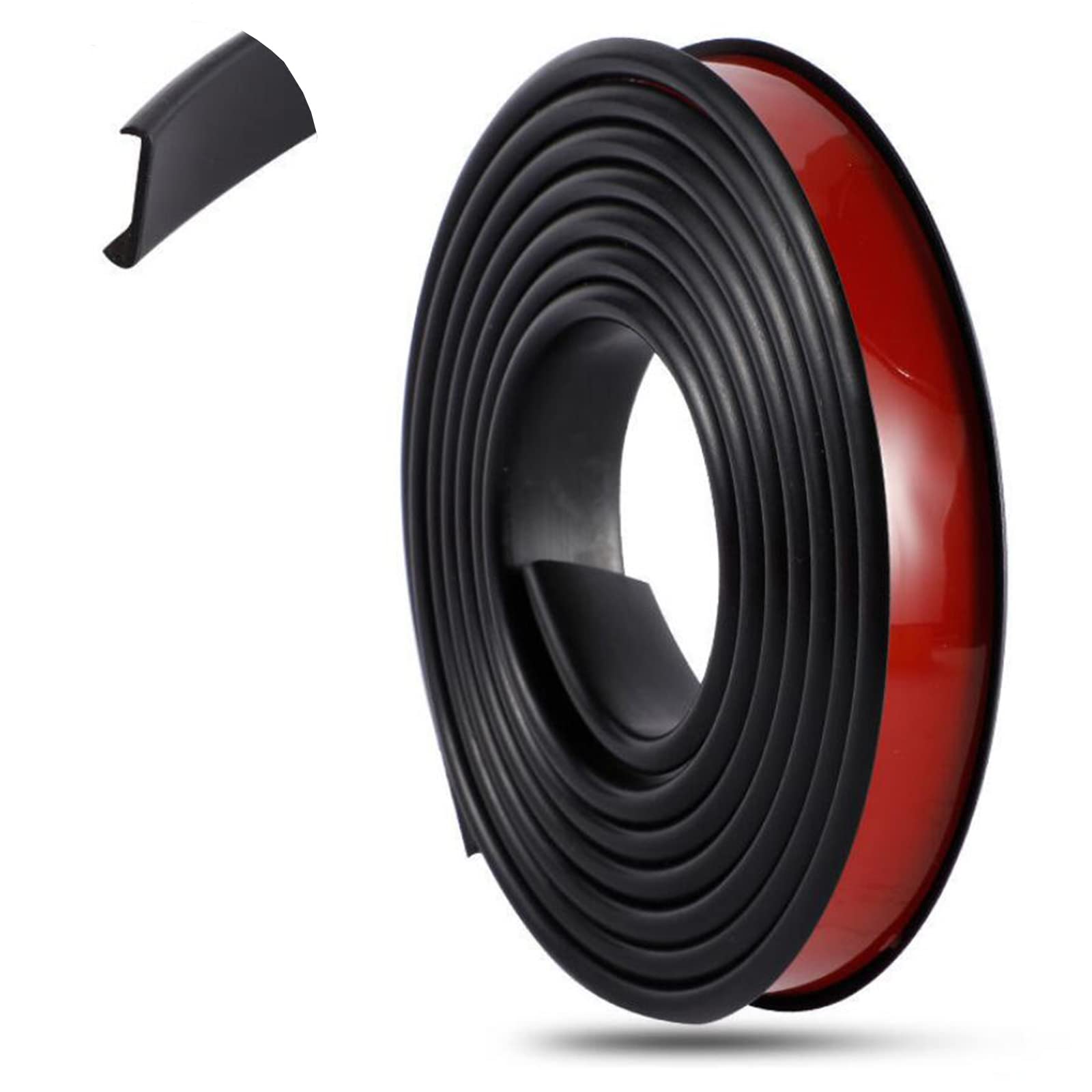 Nastro autoadesivo per bordi a forma di U, striscia sigillante per armadi, armadi, tavoli, piani di lavoro, pannelli in legno, 5 m (25 mm nero) soluzione di protezione dei bordi flessibile e durevole