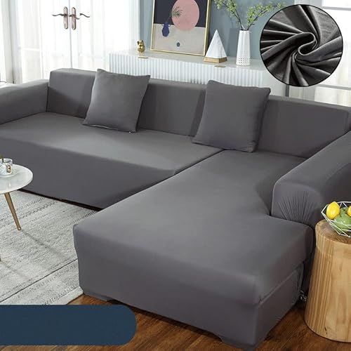 SYBZSofabezug 3 Sitzer Spandex Sofabezug Stretch Sofahusse Couchbezug Sesselbezug Elastischer rutschfest Stretchhusse für Sofa Wasserdicht und Anti-Katzen-Kratzer (Hellgrau) Cover