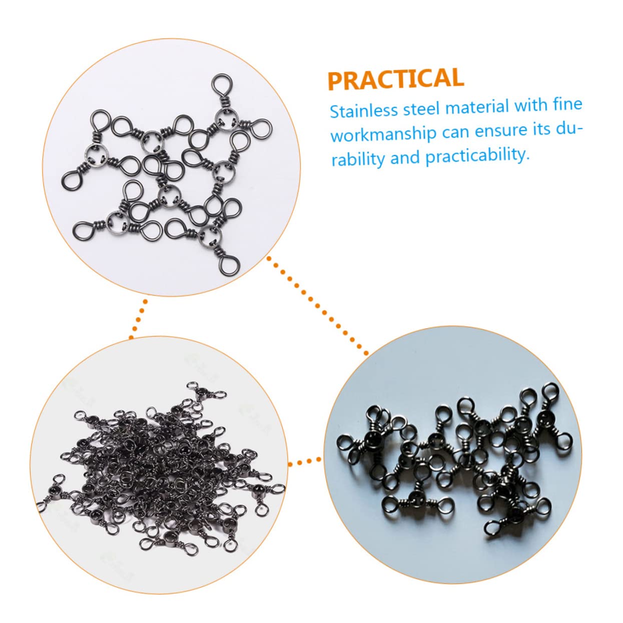 BESPORTBLE 150pezzi Connettore Girevole Da Pesca Vie Da Accessori Per Pesca Con Design Antitorsione e Stabilità Elevata Per Esche