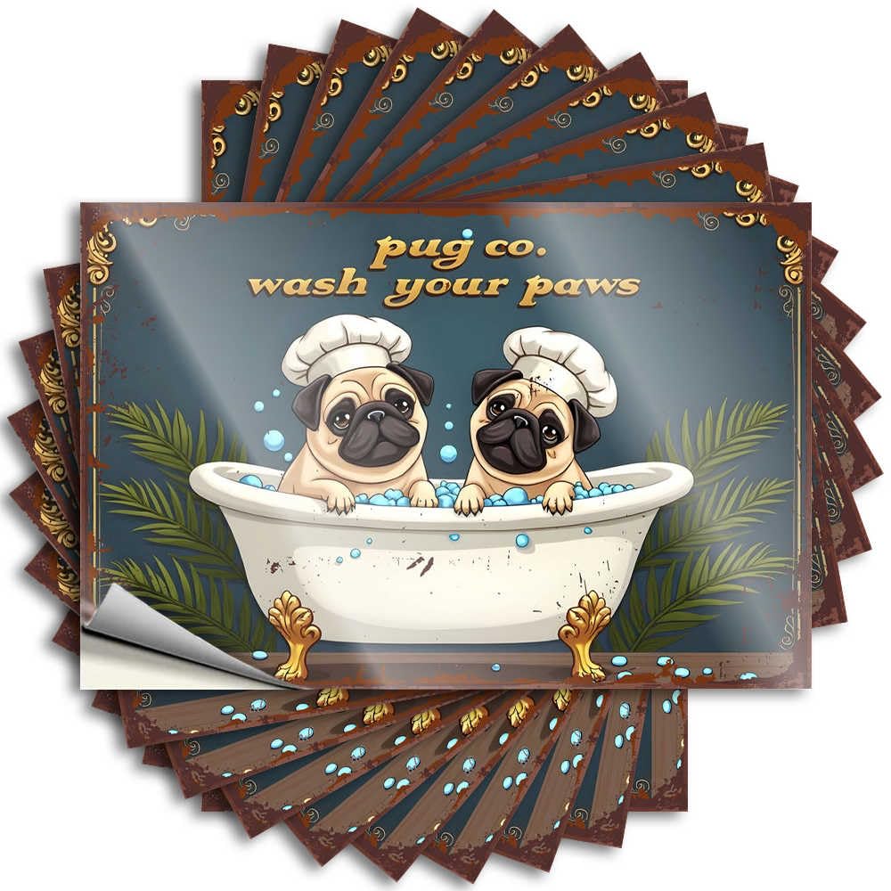 Cottage Stickers - Western Adults Window Pug Co. Bath Time Adventure: Wash Your Paws!(12X18CM)