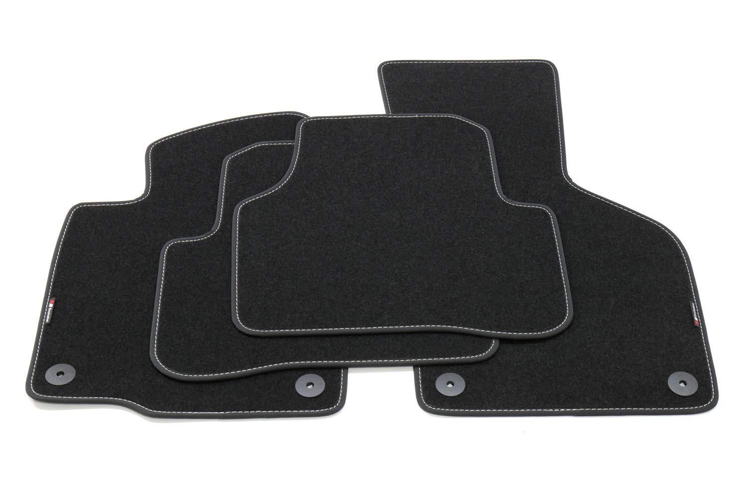 teileplus24 EF204-FBA Tappetini Exclusive-Line Design per Volkswagen Passat B6 3C B7 2005-2014 con Cucitura Decorativa