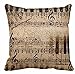 Retro Shabby Sheet Music Cotton Linen Personalized Throw Pillow Case Cushion Cover New Home Office Room Sofa Car Decorative Square 18 X 18 Inches
