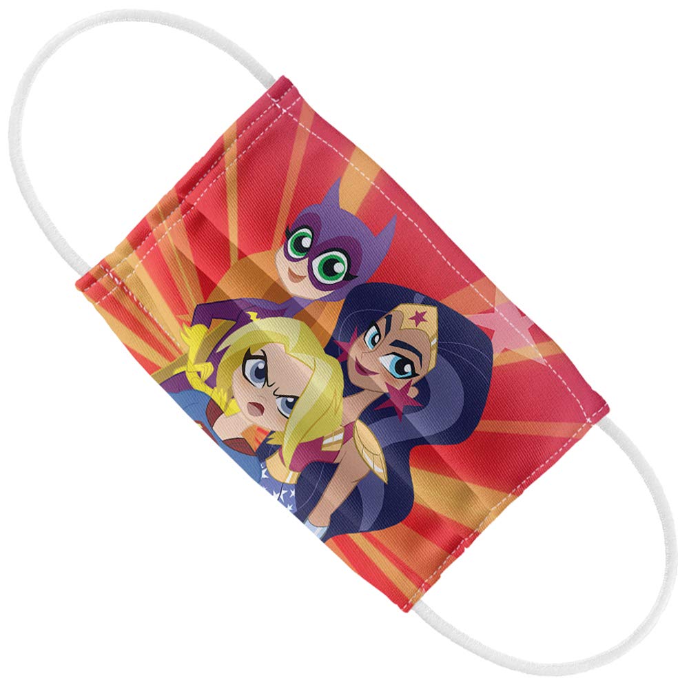 Popfunk DC Super Hero Girls Kids Girl Group Pattern 1-Ply Reusable Face Mask Covering with Adjustable Nose Wire