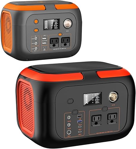 SinKeu Juego de estación de energía portátil de 300 W, batería de litio de reserva de 600 W con salida USB-C de 18 W para campamento, emergencia,