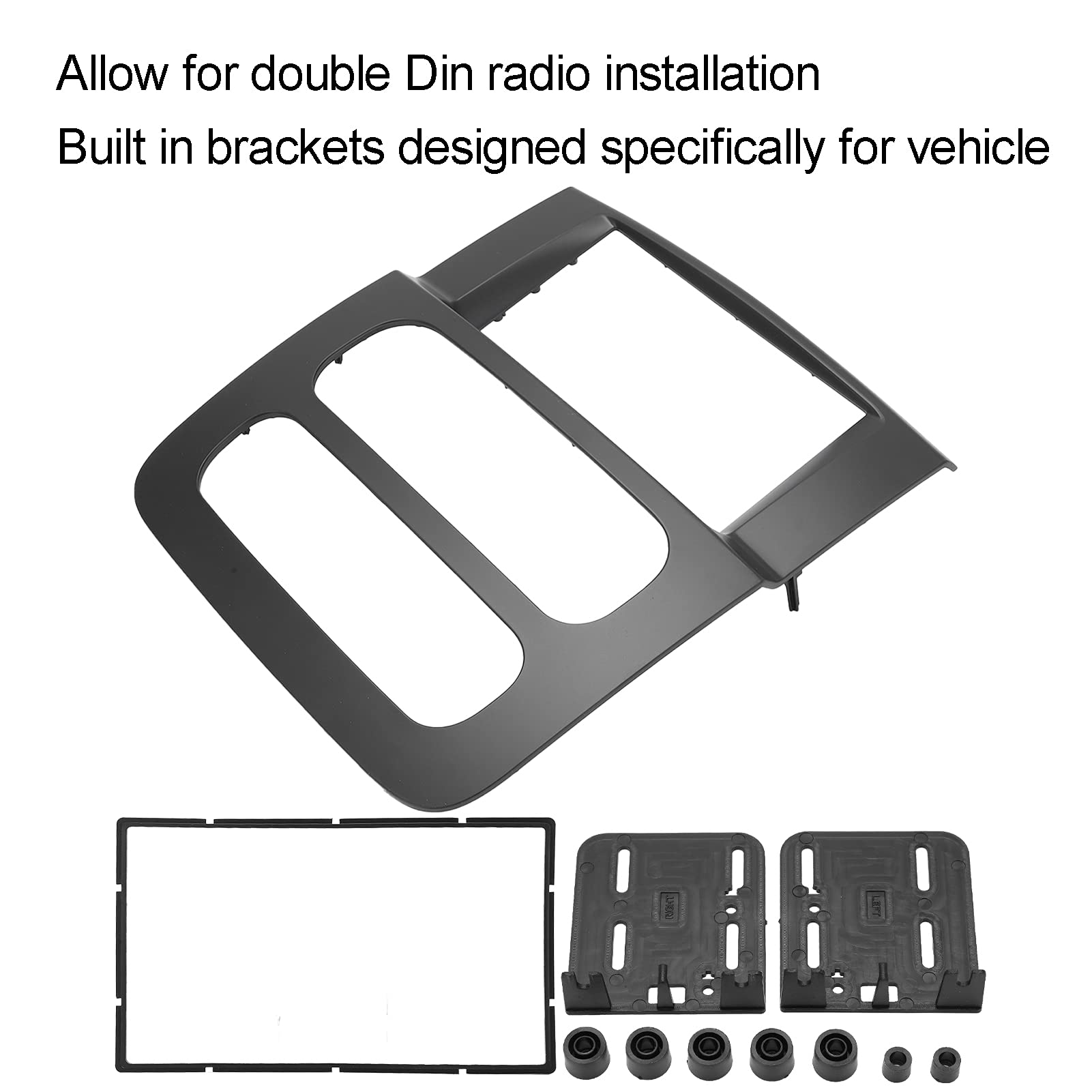2 Din Car Radio Stereo Fascia Marco de plástico ABS Dash Panel de CD Kit de montaje de ajuste de bisel envolvente Unidad principal Reemplazo para instalación de consola central de