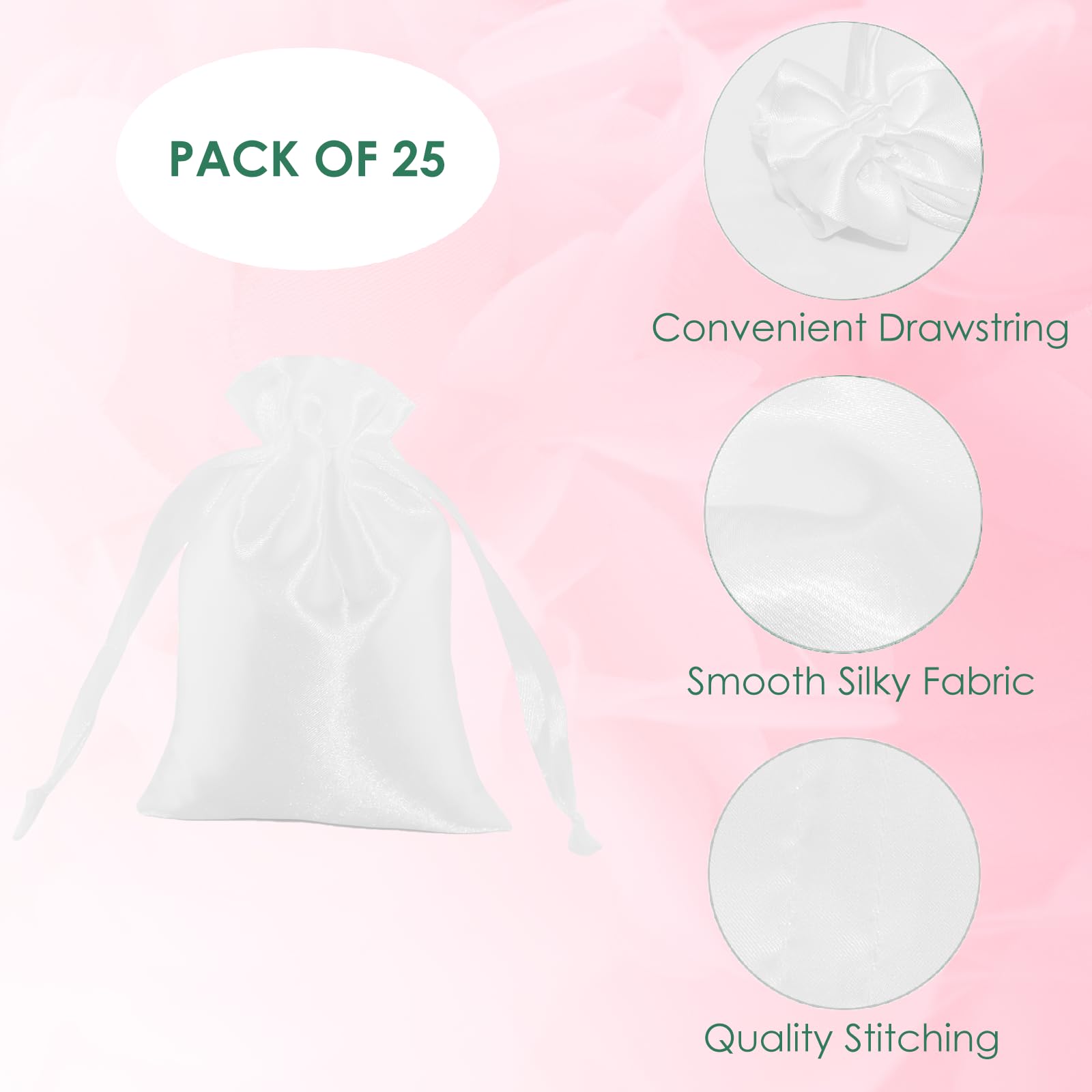 Wambere 10 Bolsas De Satén, Bolsas Con Cordón, Pequeñas Bolsas De Tela Con  Cordón, Bolsa De, image size:1600x1600