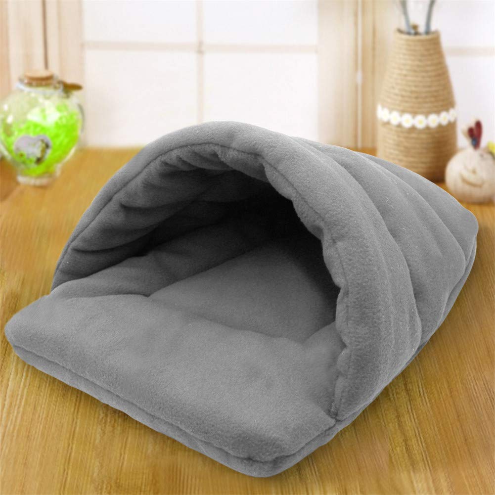 SOCHII Cama cálida de invierno para cachorros y gatos, pantuflas estilo perro, gatito, nido, perrera, suave, sofá, saco de dormir, cojín para perros, gatos, gris, XL, 65 x 53 cm