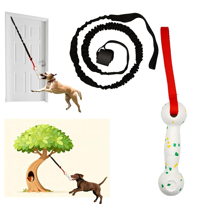 Brinquedo de Corda para Cães com Corda Elástica e Brinquedo Flutuante GDuolaPaws, Conjunto com 2 peças