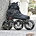 Castrap Inline Skates, Large Three Wheel Skating Shoes 125mm Adult Speed Skating Shoes, Professional Three Wheel Skating Shoes Adult Roller Skates (Black,43)
