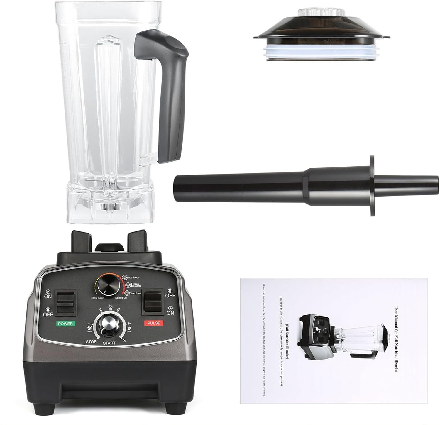 ミキサー スムージーブレンダー 2200W 多機能 2L 大容量 5分タイマー付