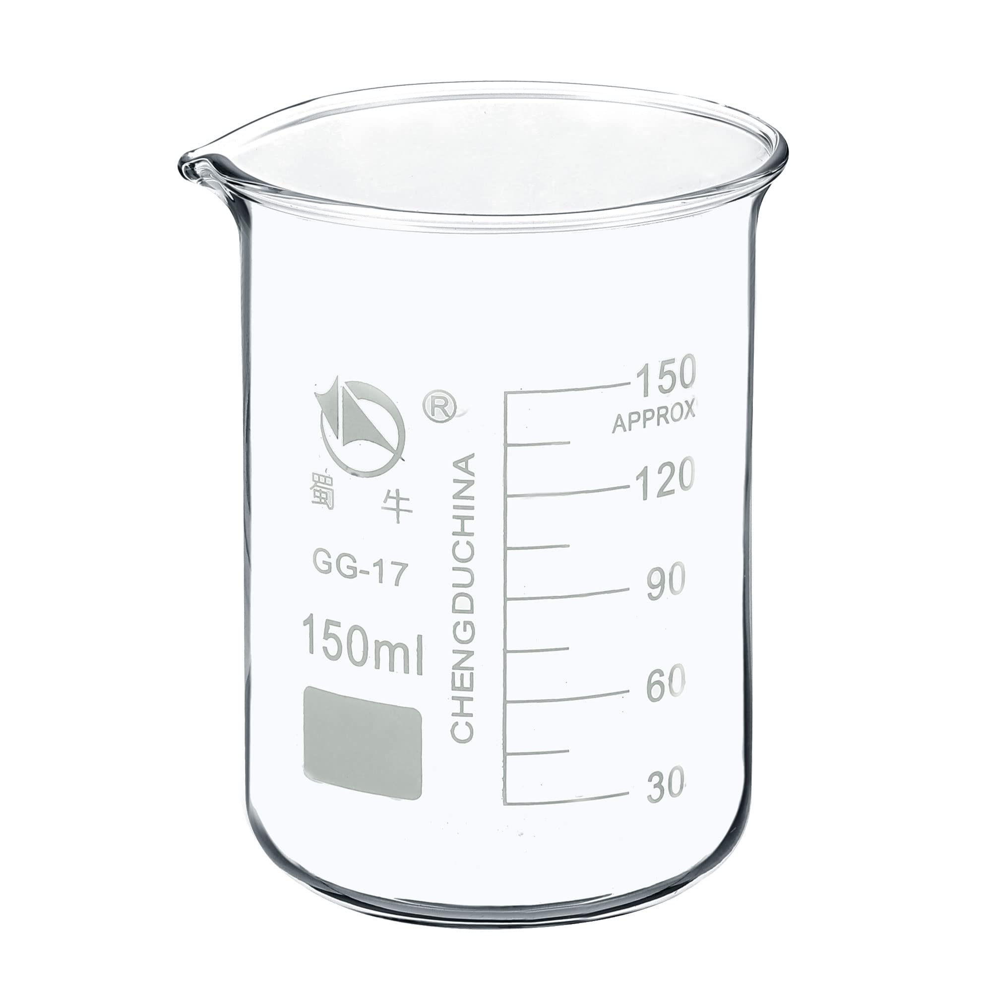PATIKIL 200ml Low Form Glass Beaker, 3.3 Borosilicate Glass Graduated Printed Scale Measuring Cups with Spout for Kitchen Lab Liquids Transit Boiling — Amazon image 6