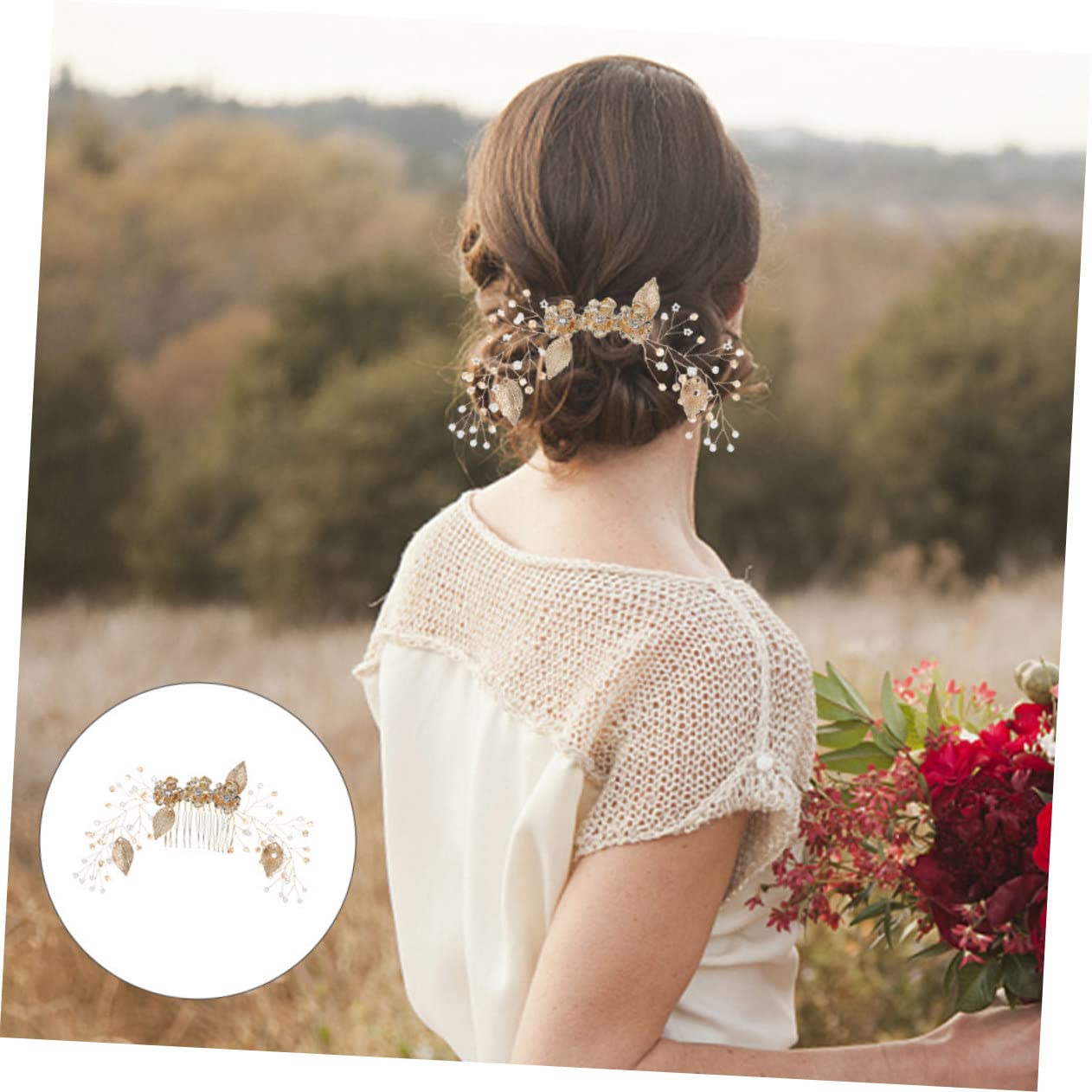 Abaodam 3stücke Hochzeits-haaraccessoire Für Bräute Handgefertigter Haarkamm Mit Künstlichem Und Kristallen Für Hochzeiten Verlobungen Und Besondere Anlässe