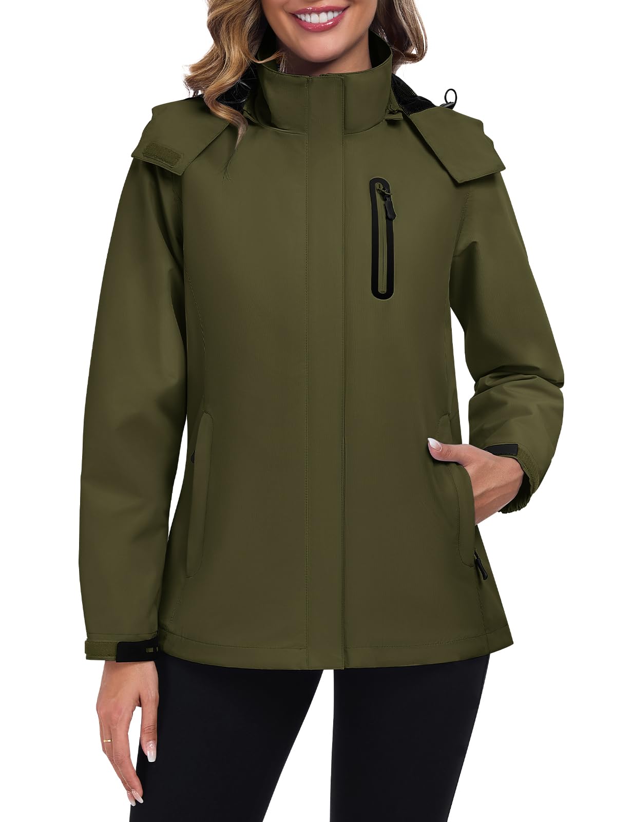 UMIPUBO Veste Imperméable Pour Femme Pluie Coupe Vent Respirante Blouson Outdoor Randonnée Jacket Avec Capuche Pour Rain Saison