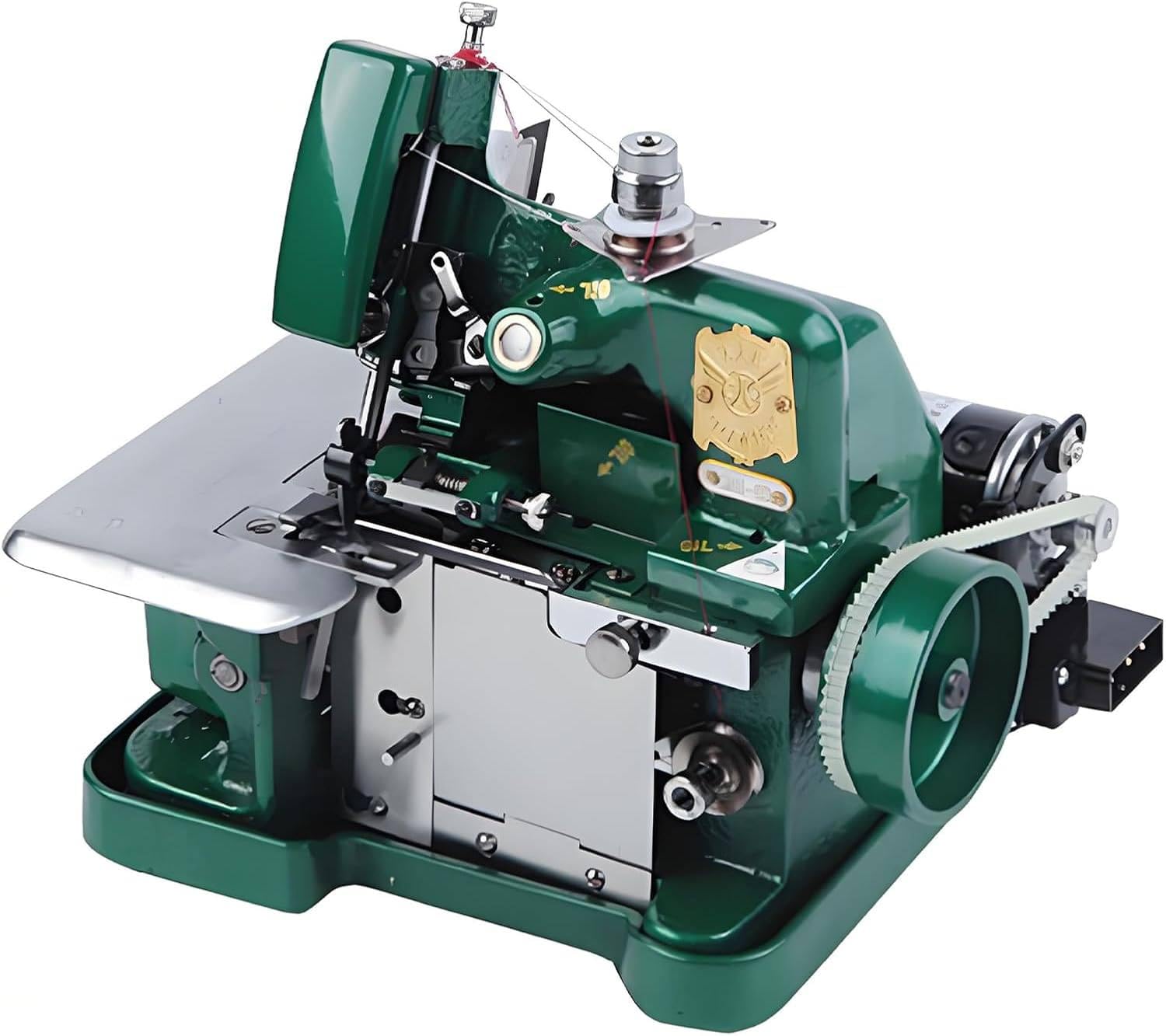 Overlock, elektryczna przenośna maszyna do szycia, przemysłowy overlock 3000 ściegów na minutę, z metalową ramą Green