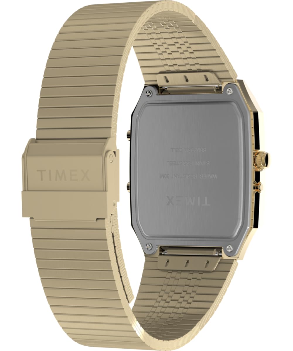 Timex Herren Analog-Digital Quarz Armbanduhr mit einem Edelstahlarmband Q Timex Reissue