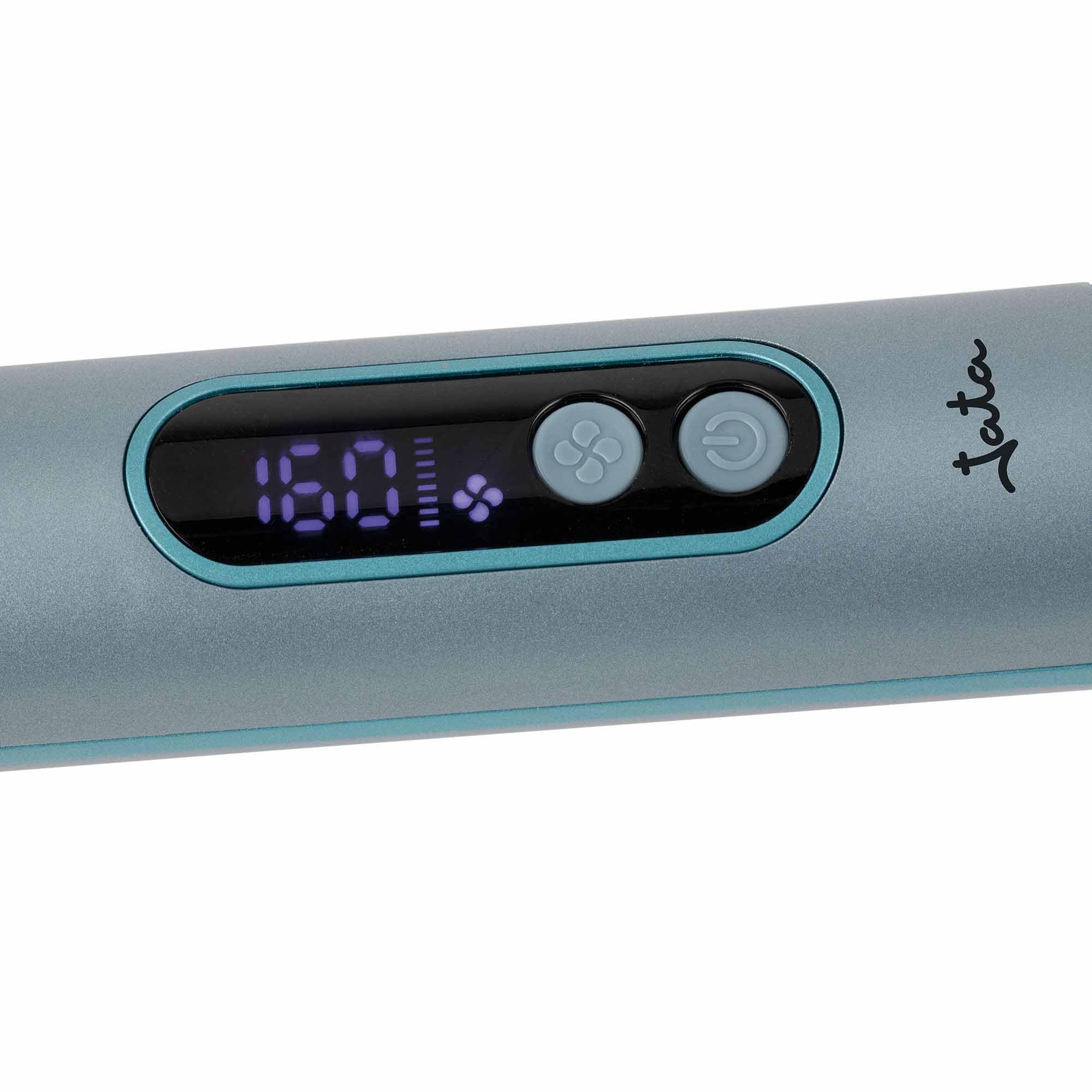 JATA JBPP1588 - Plancha de Pelo y Rizador con Aire, Tecnología Cool Air, Placas Cerámicas Flotantes, 4 Temperaturas 140-200ºC, Alisador y Rizador Profesional