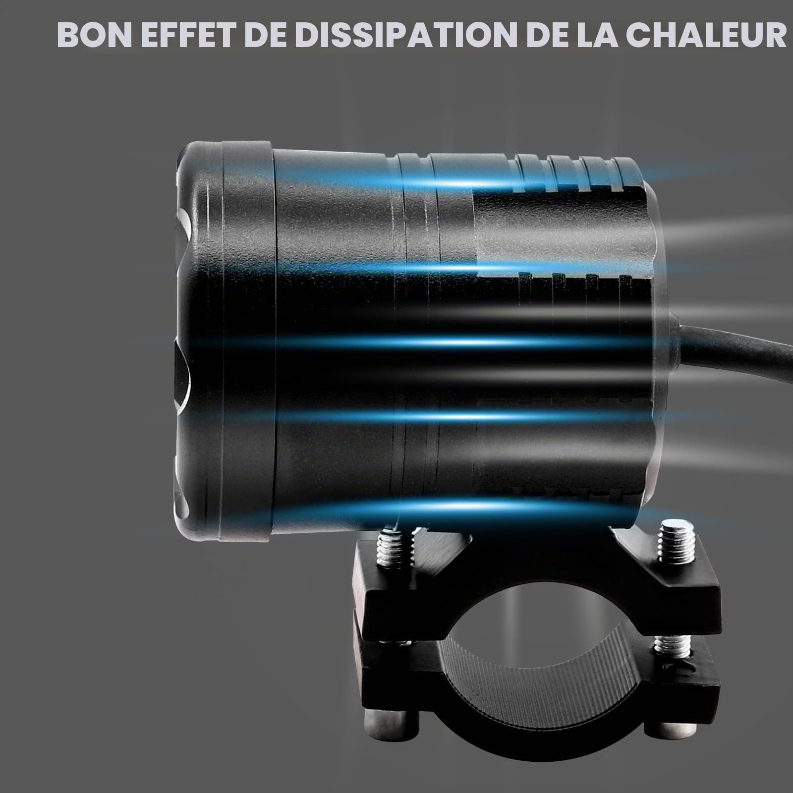Biqing Feux Additionnels Moto,20W Phares LED de Moto Projecteur Avant Feux de Brouillard Supplémentaires avec Interrupteur Motos 12V 24V