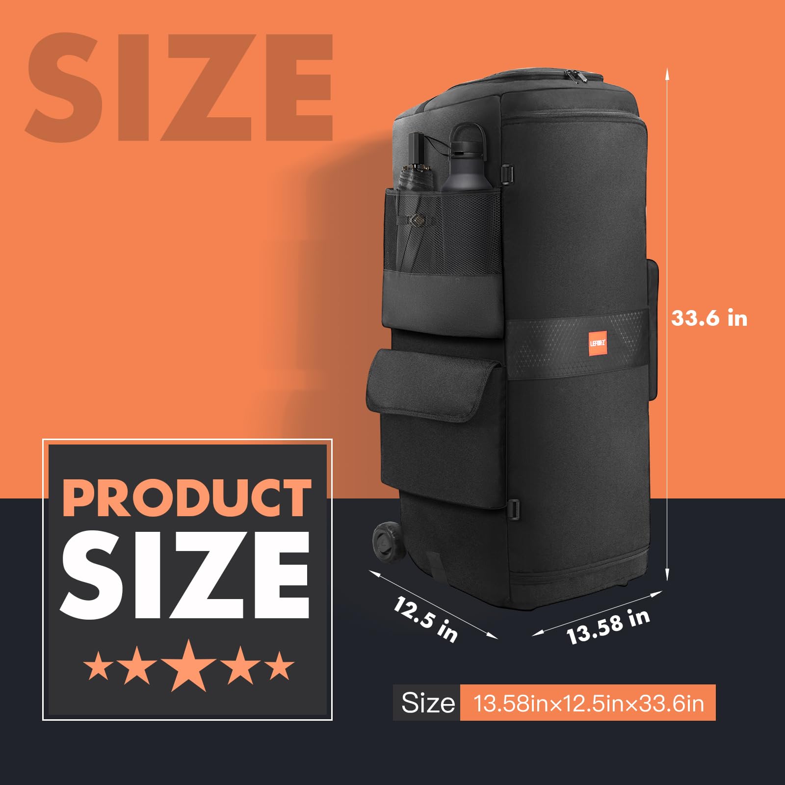 LEFOR·Z Speaker Case Compatible with JBL PartyBox 710,Portable Speaker Dust Cover Storage Bag Fits for JBL PartyBox 710 for Outdoor Travel,Black Orange,Cover Only - Image 2