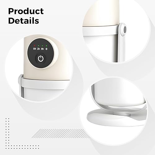 Miniatura 3 de Mini humidificador USB de escritorio, 9.5 fl oz, portátil de doble pulverización, humidificador de plantas beige, con luz nocturna cálida,