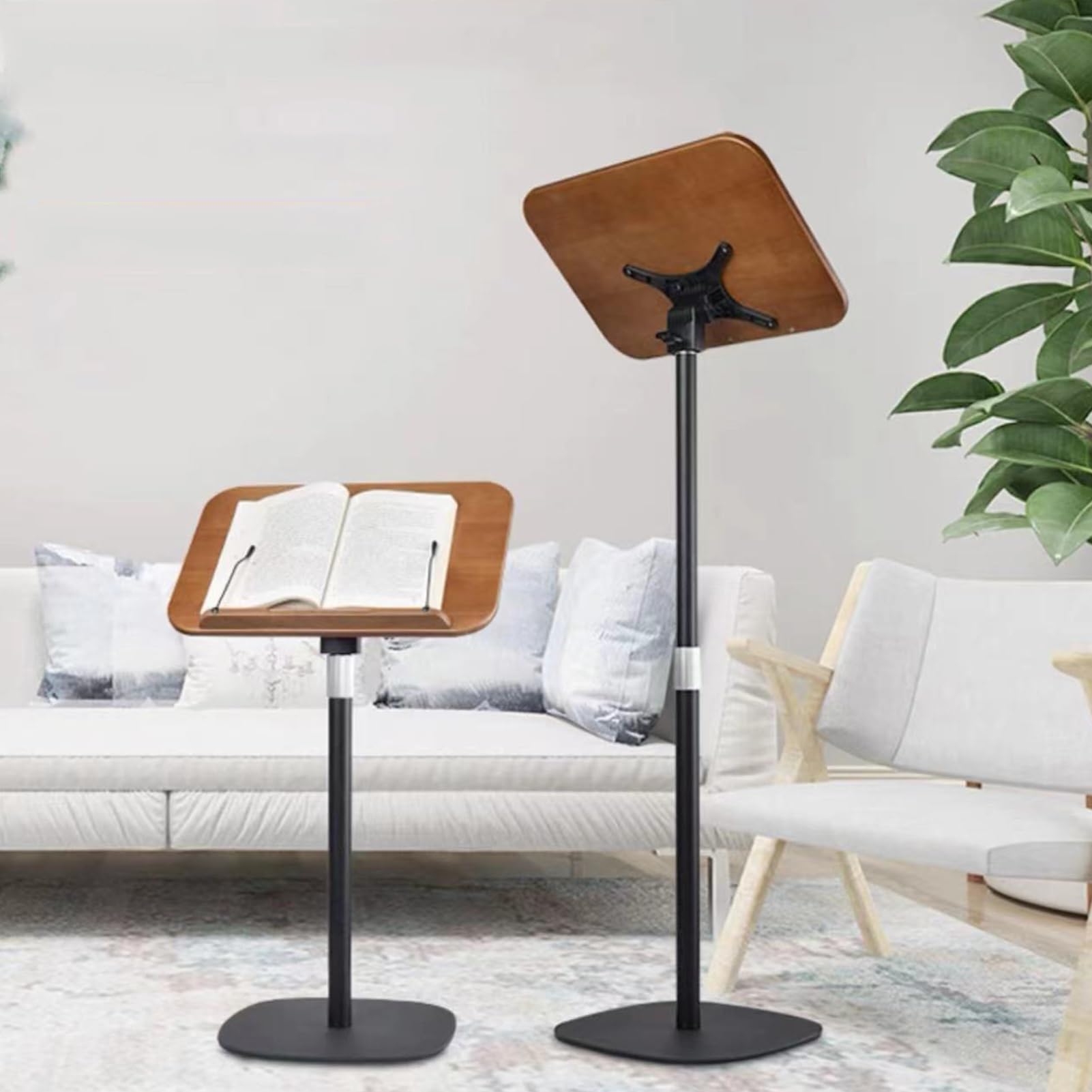 Soporte portátil para púlpito de iglesia con superficie de lectura inclinada, escritorio de pie para un fácil montaje, altura ajustable de 19.6 a 35.4 pulgadas