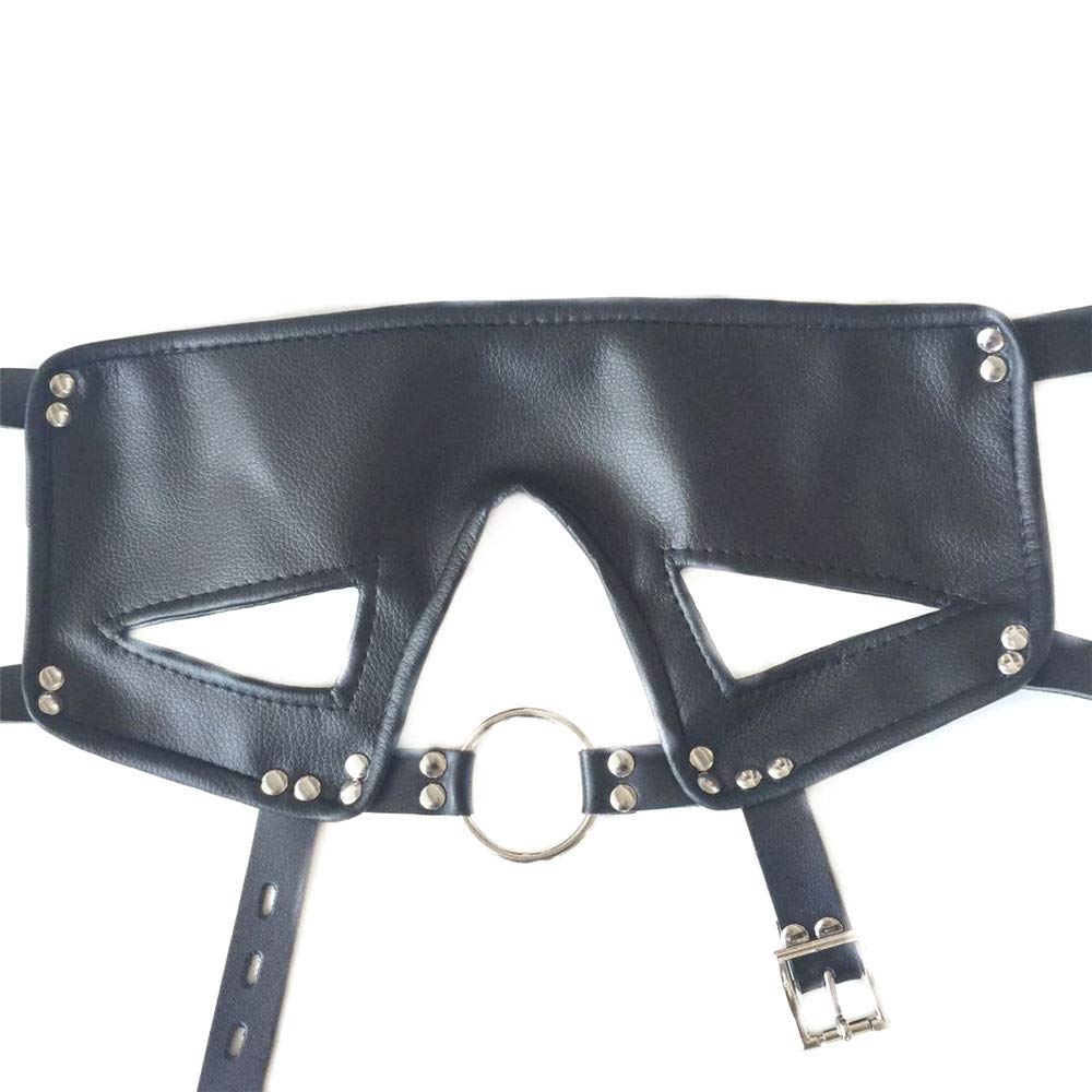 Maschera Bondage bloccabile con O-Ring - Maschera BDSM in finta pelle, giocattolo sessuale per coppie, maschere fetish & accessori erotici