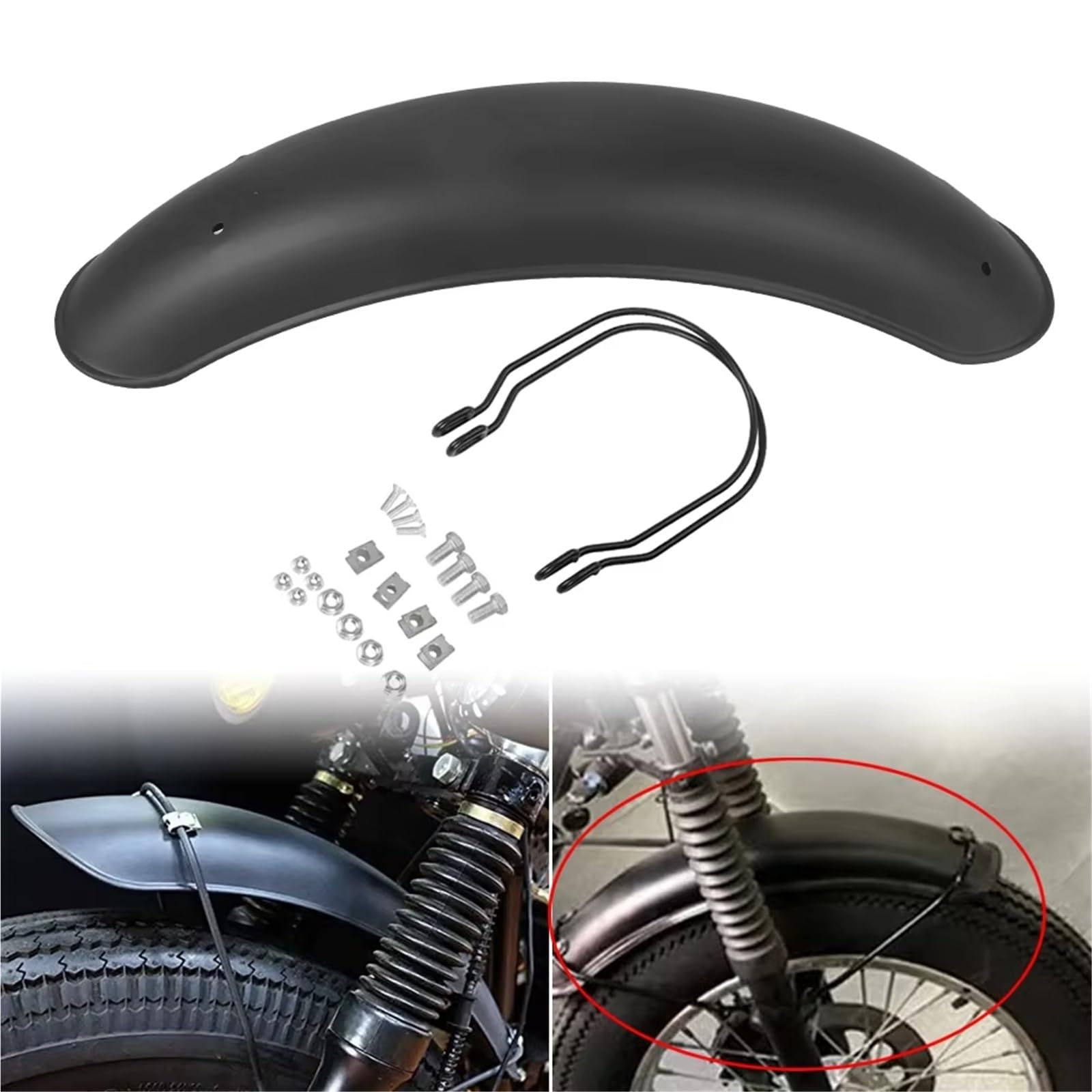 Parafango Moto Allungato PER CG125 PER Z1000 Parafango Anteriore Di Ricambio Per Motocicletta Retro Wheel Parti Modificate Compatibili Tutti I Modelli