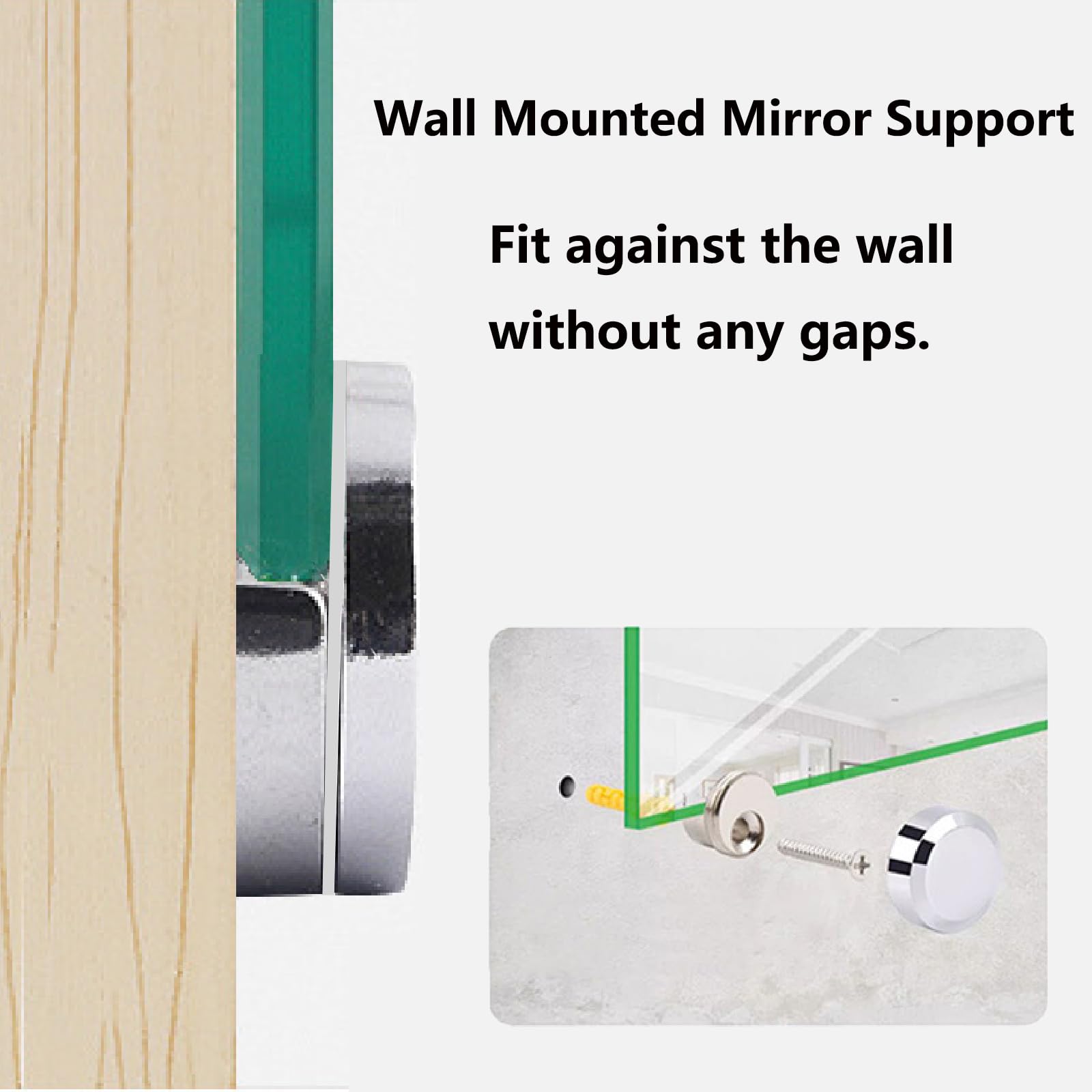 Ganci per Specchio a Muro in Lega di Zinco 5 mm, Kit di Fissaggio con Tasselli e Viti