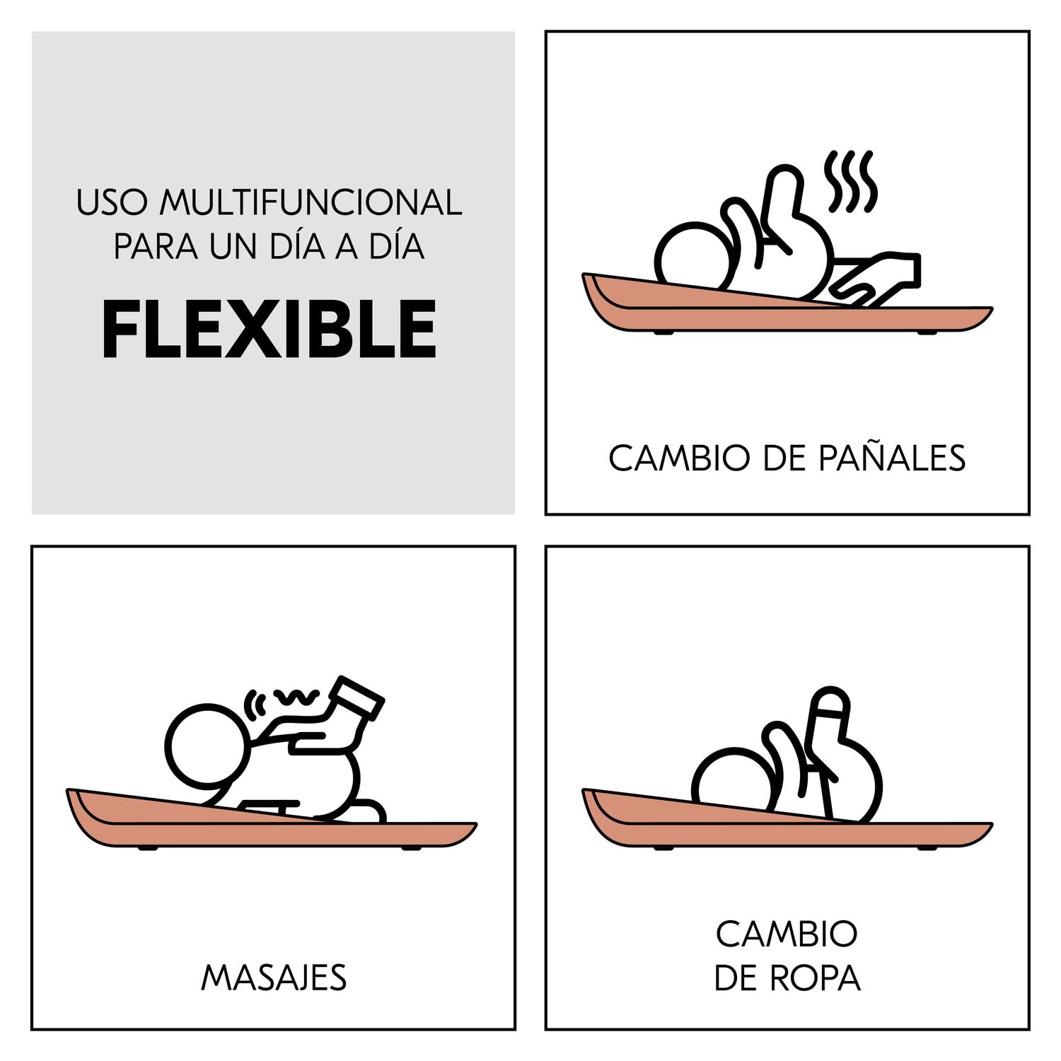 hauck Change N Clean Cambiador Bebe Impermeable - Superficie Acolchada para Cambio de Pañales - Colchoneta de Cuña Portátil y Fácil de Limpiar - sin Sustancias Nocivas - 50 x70 cm - Teja