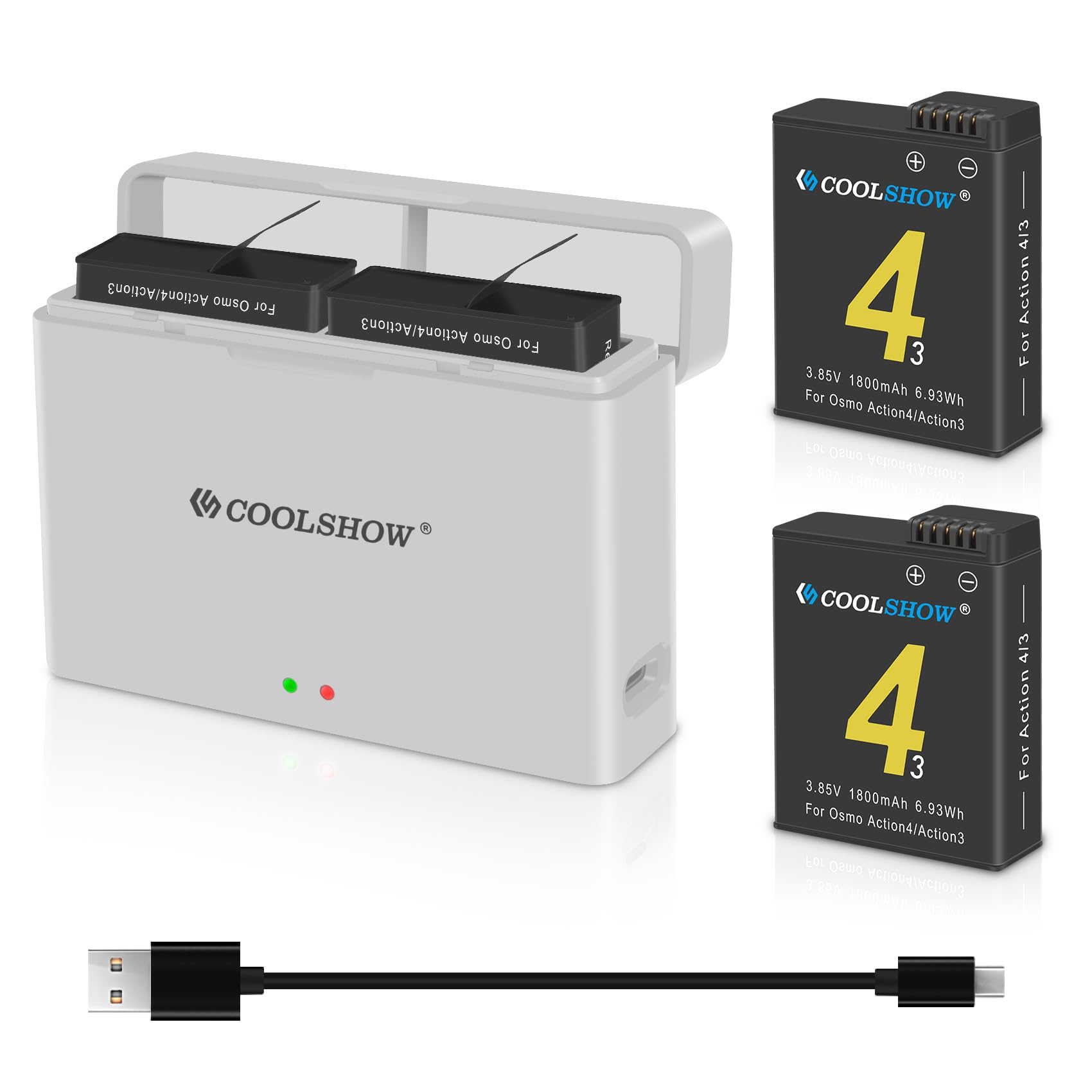 Amazon.co.jp: COOLSHOW DJI Osmo Action 4/3/5 Pro/6バッテリー Osmo 