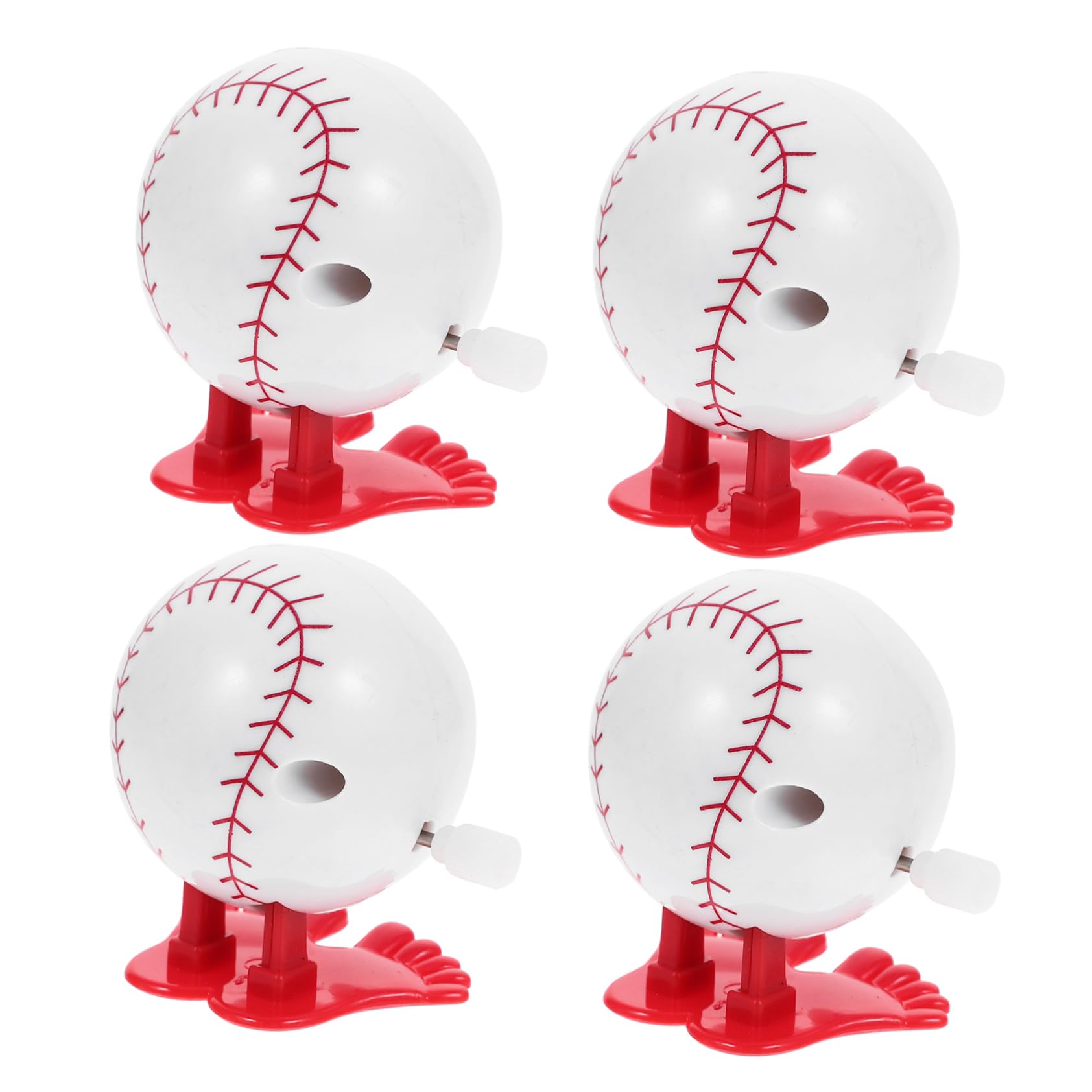 Kisangel 4pcs Bouncing Balls for Boys and Girls Wind-up Jumping Sports Ball Toy Clockwork Baseball Game Party Wind up Toy